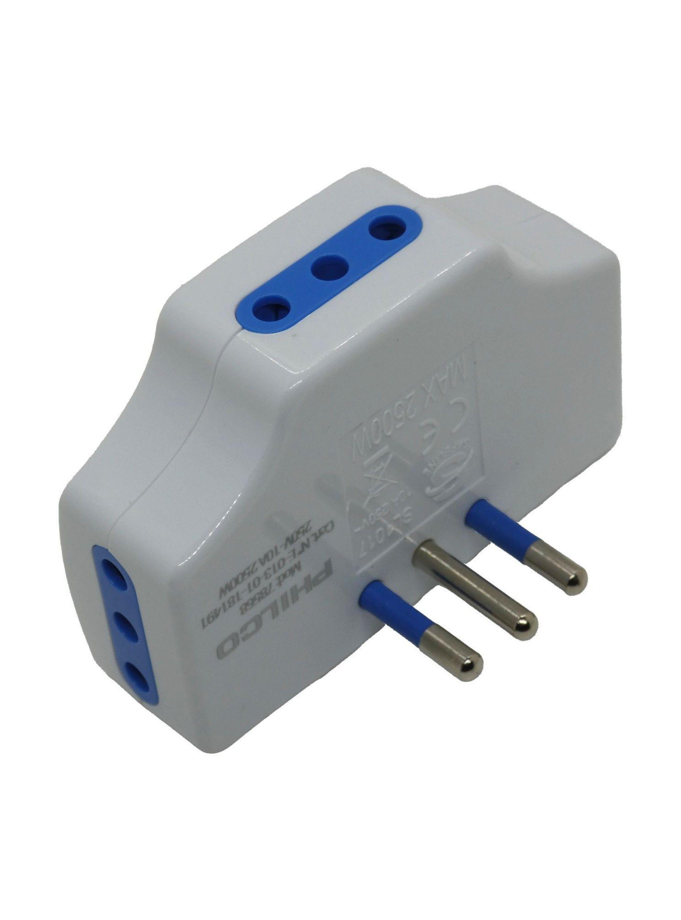 Enchufe triple plano blanco philco sello sec-2