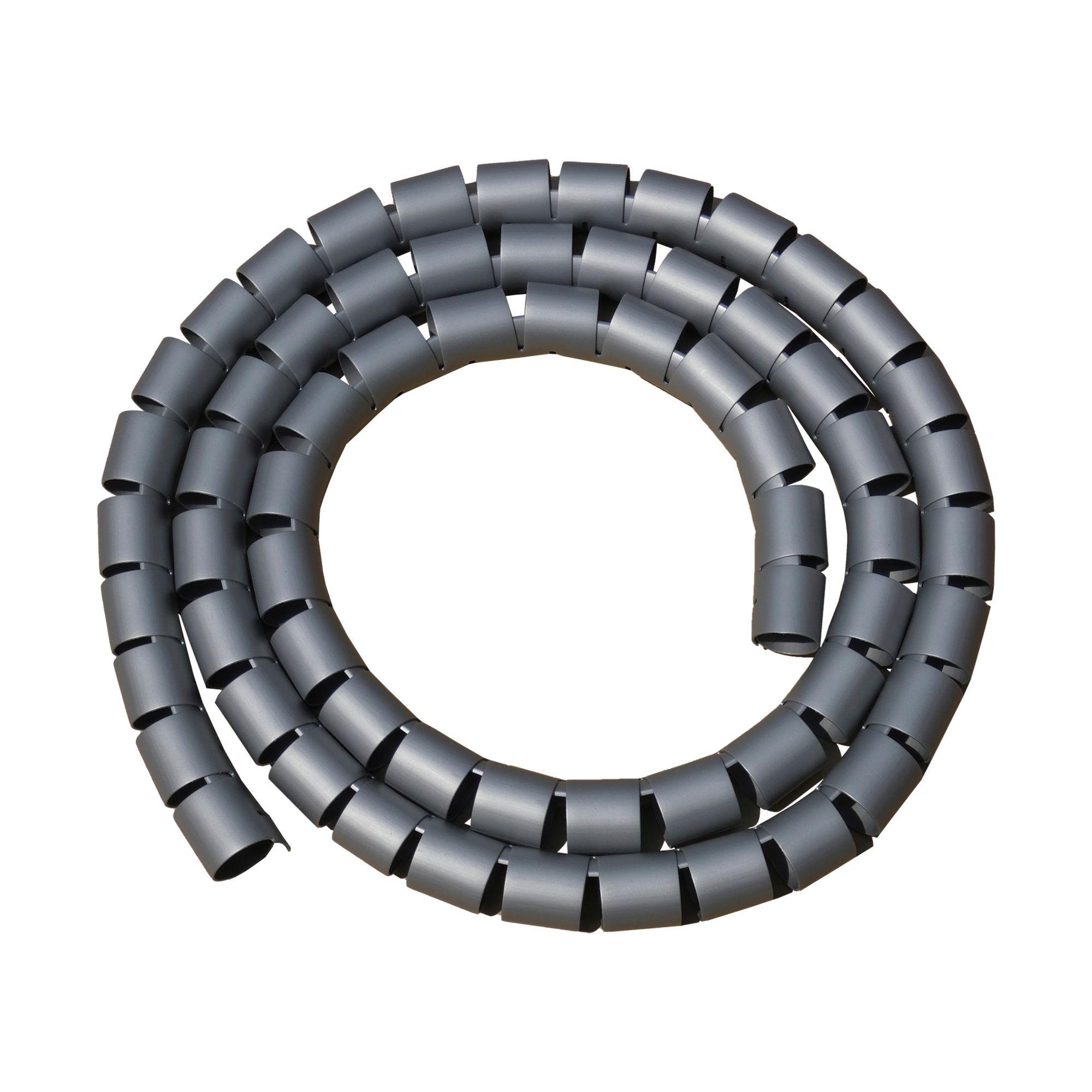 Organizador / Ordena Cable En Espiral gris - 25mm - 1,5 Mts-0