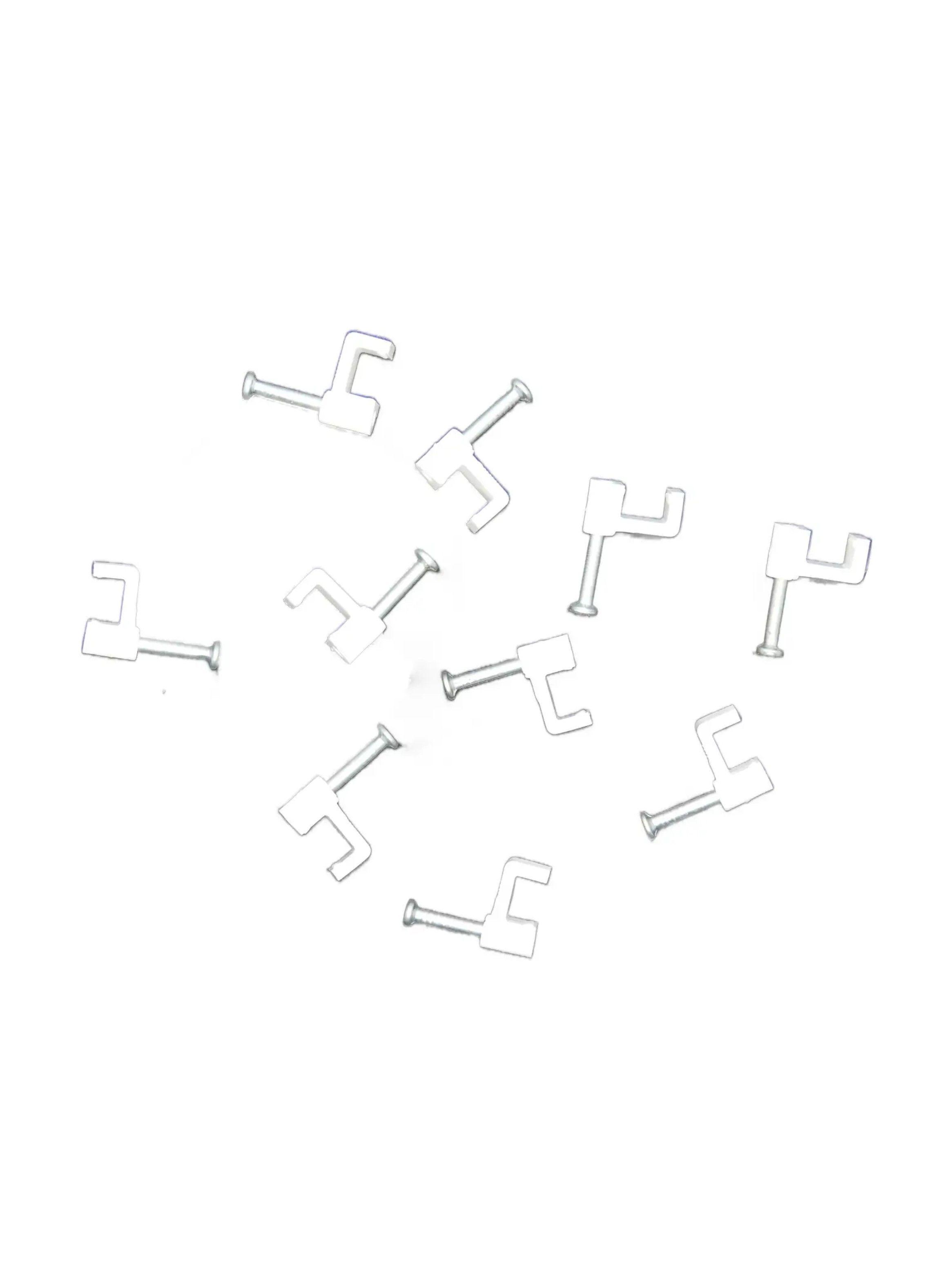 pack de 10 grampas Cable Telefónico Plano Blanco Macrotel-0