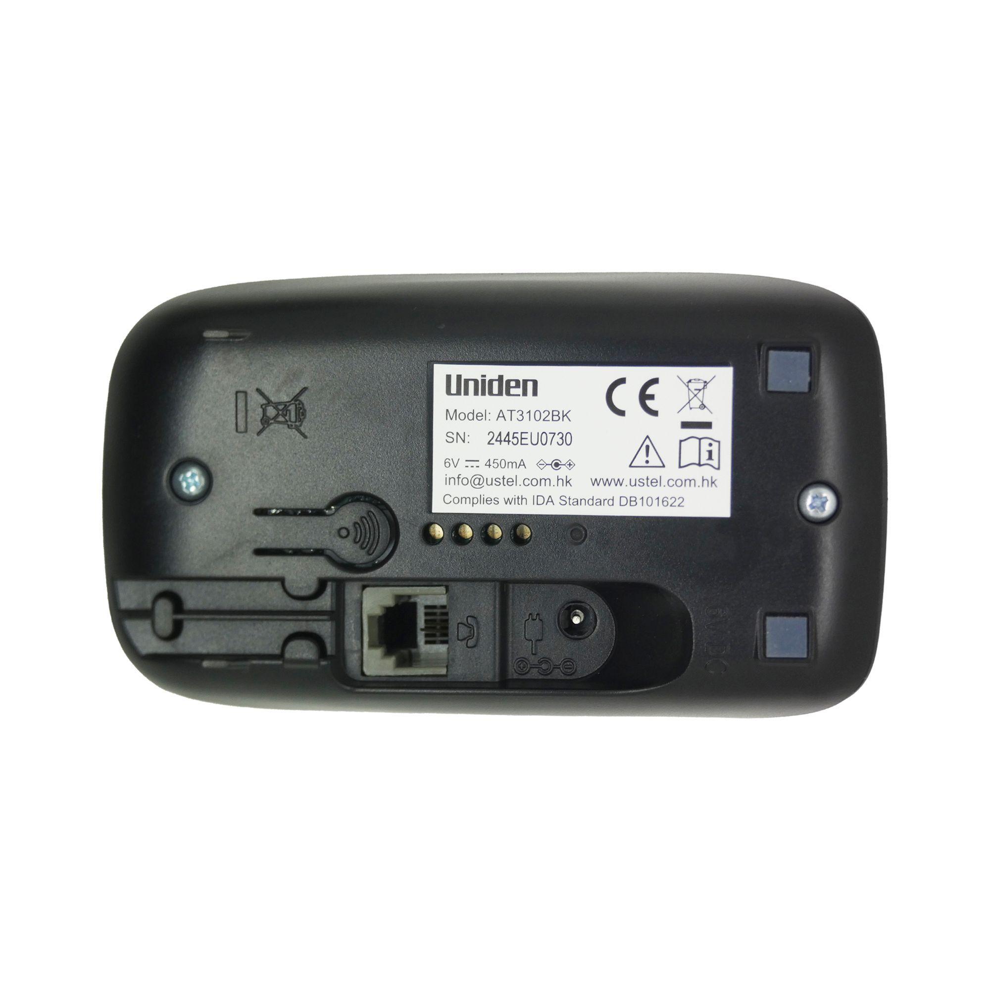 Teléfono Fijo con visor y altavoz negro uniden-3