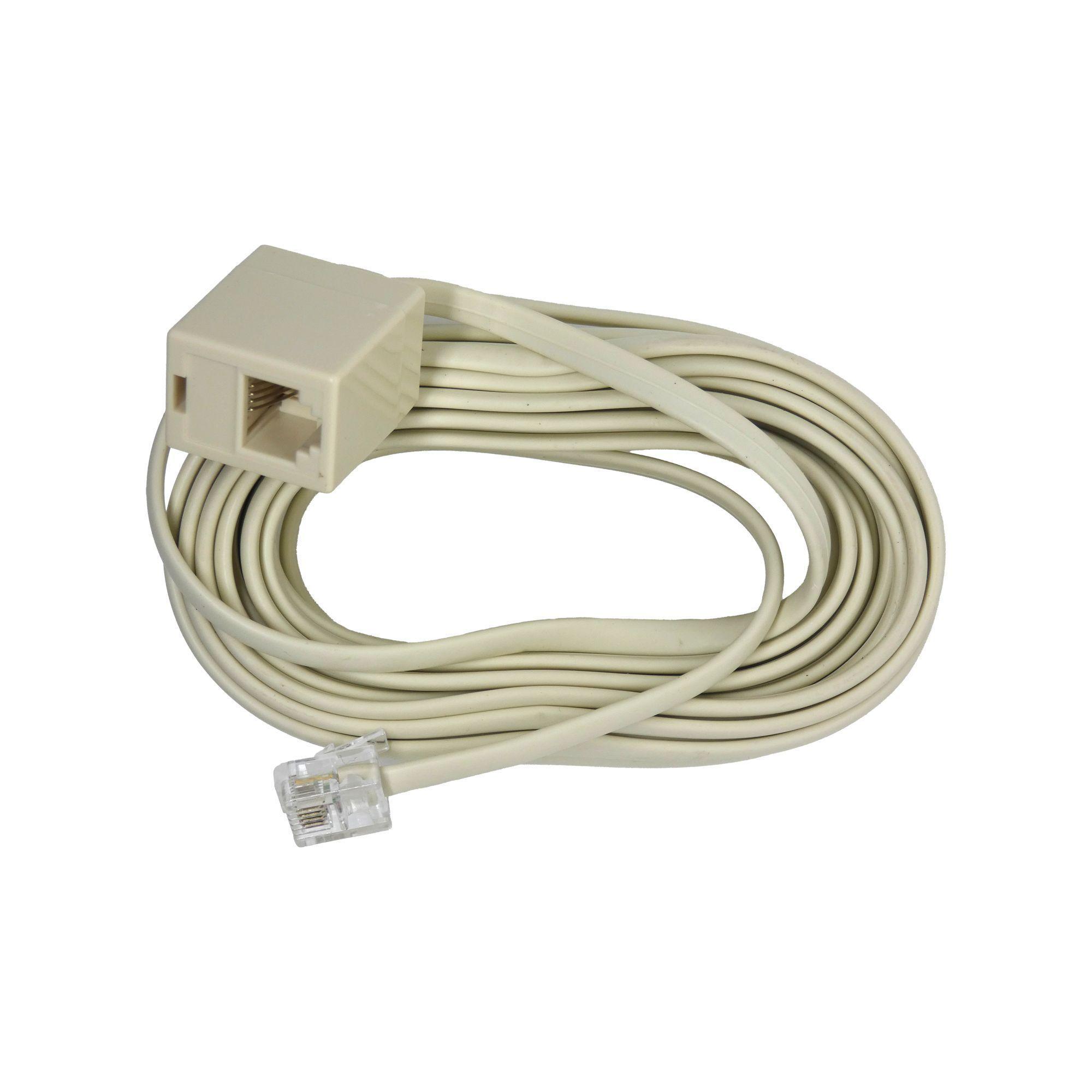 Cable extensión de teléfono RJ11 con copla 7.5 m marfil macrotel-0
