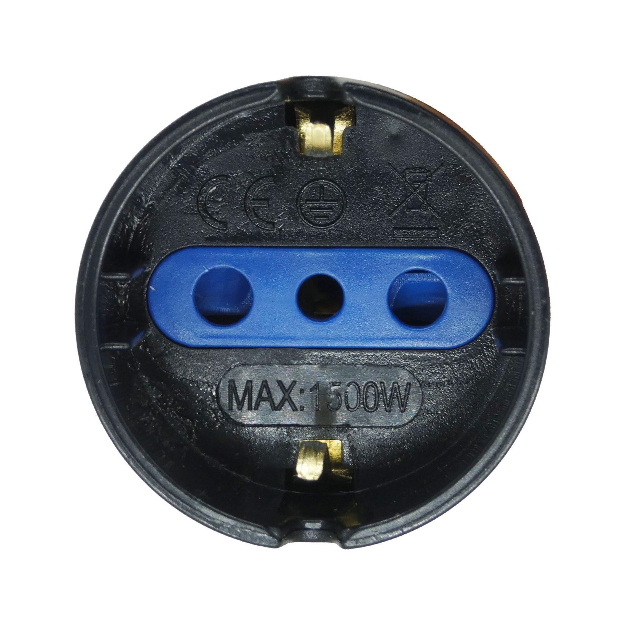 Enchufe Adaptador Schuko Negro 1500w Philco - Sello Sec-2
