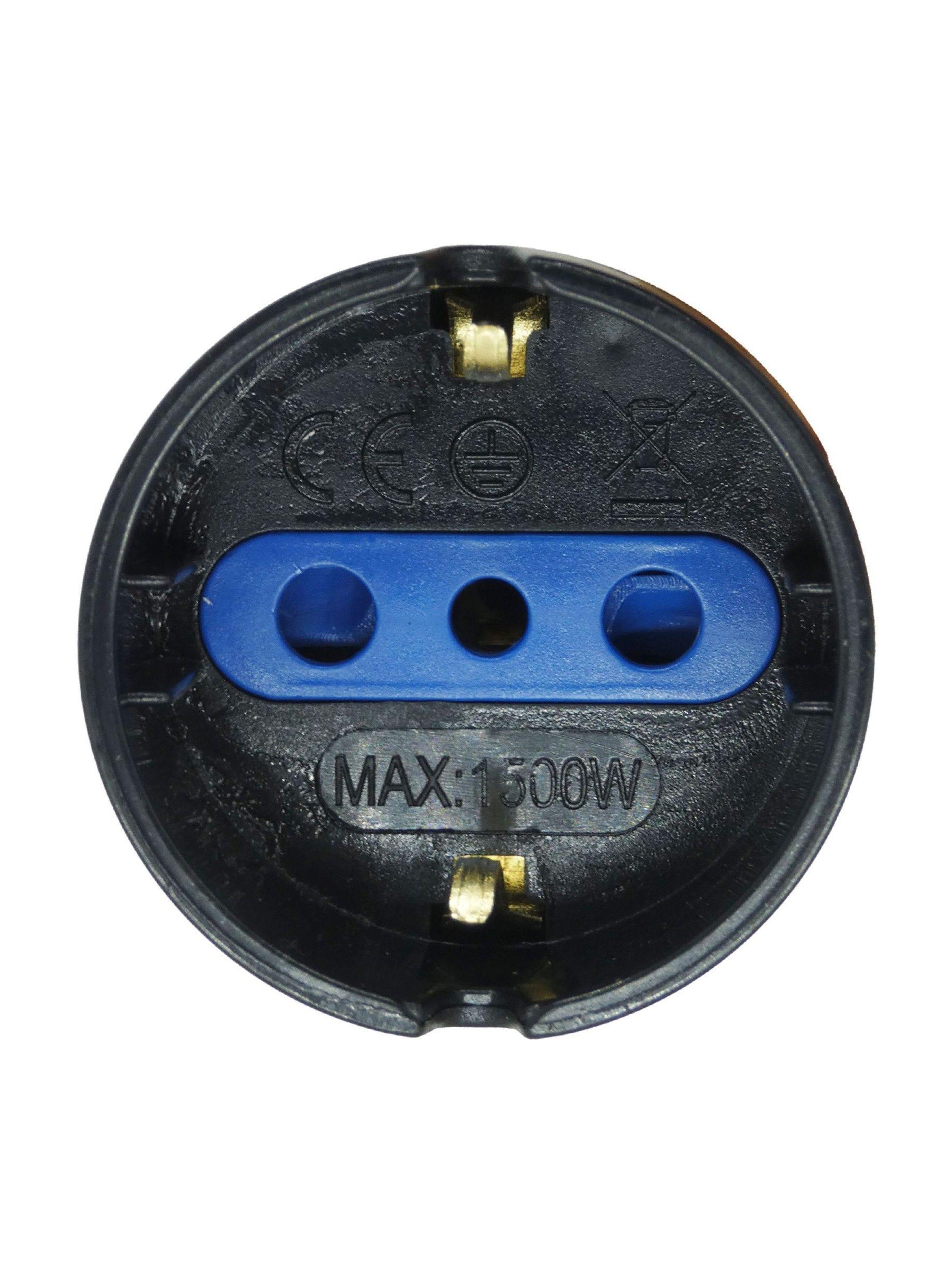 Enchufe Adaptador Schuko Negro 1500w Philco - Sello Sec-2