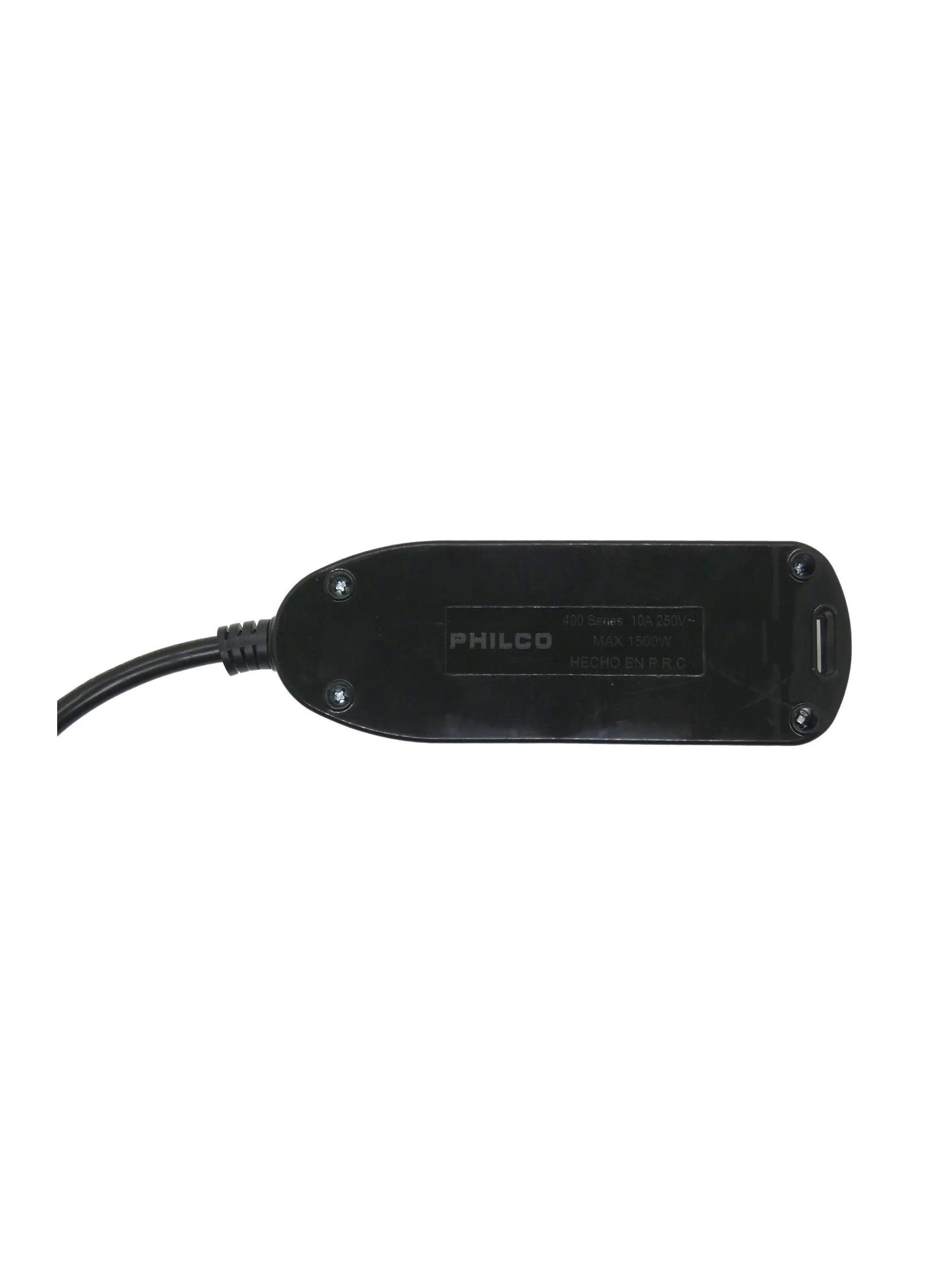 Zapatilla Electrica 4 Tomas negro 3 M philco sello Sec-2