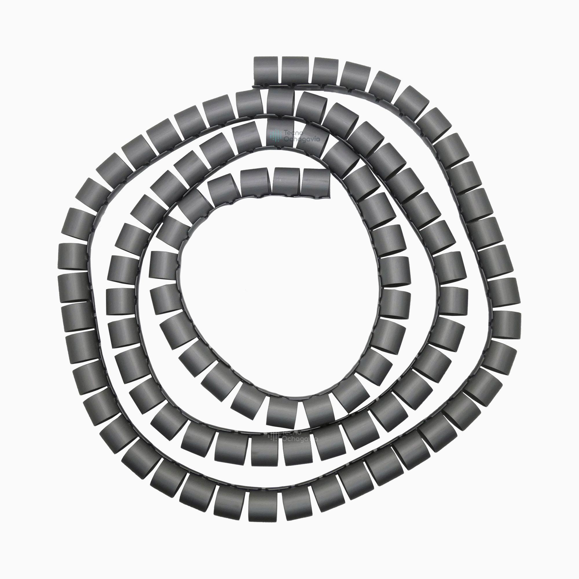 Organizador / Ordena Cable En Espiral gris - 16mm - 1,5 Mts-0