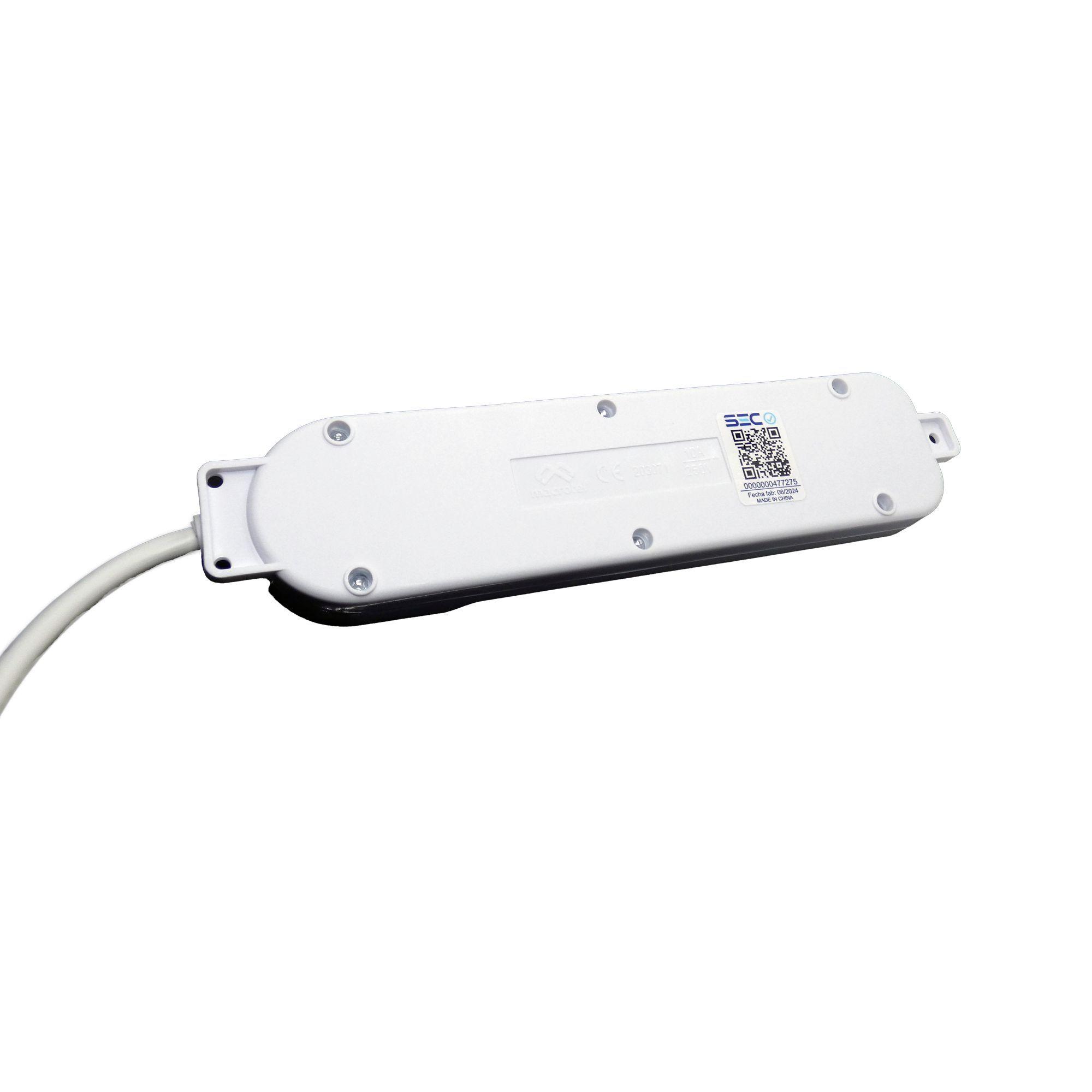 Zapatilla Eléctrica 5 Tomas Blanca 5 Mts Macrotel - Sec-3