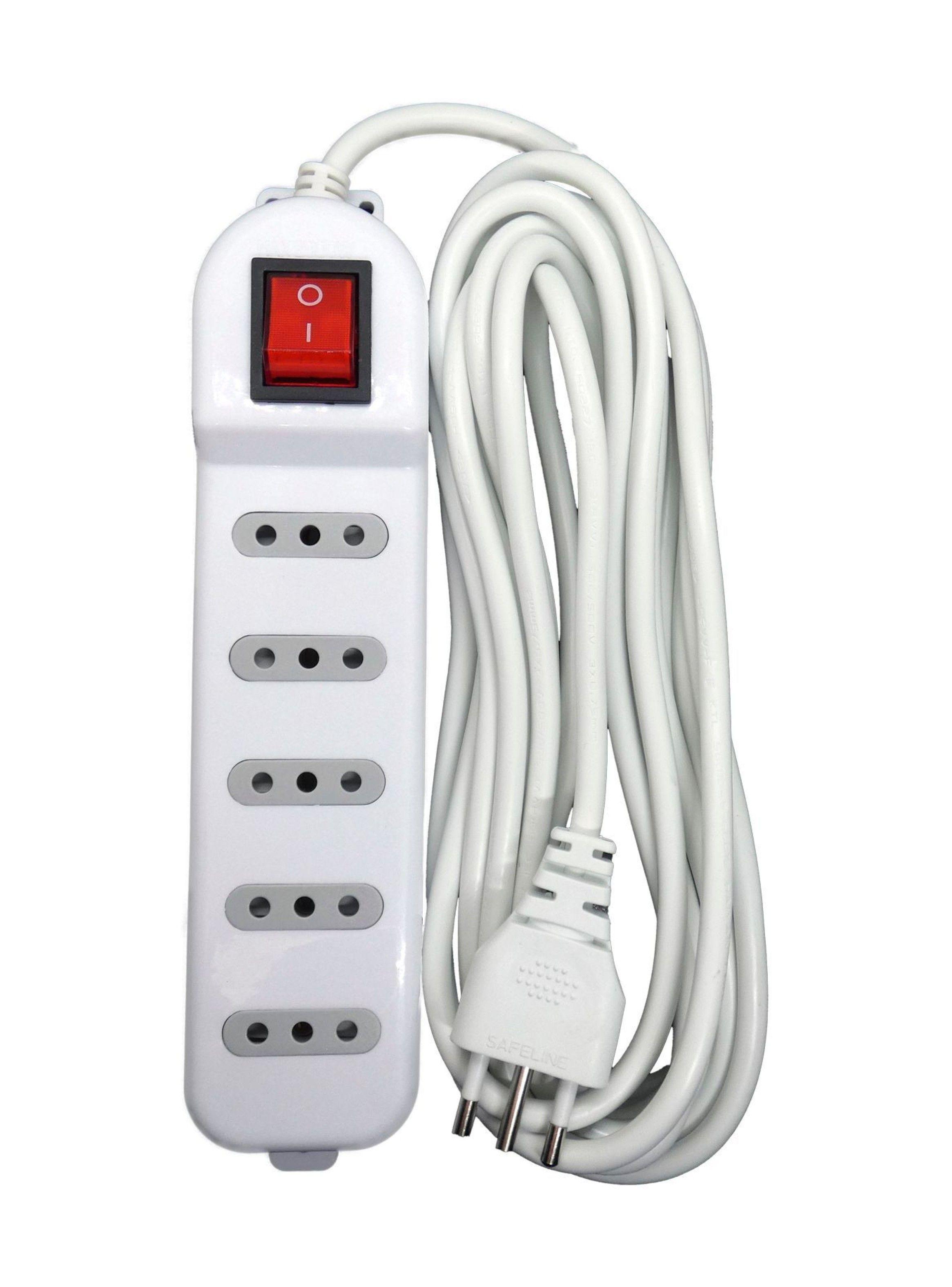 Zapatilla Eléctrica 5 Tomas Blanca 5 m Macrotel - Sec-0