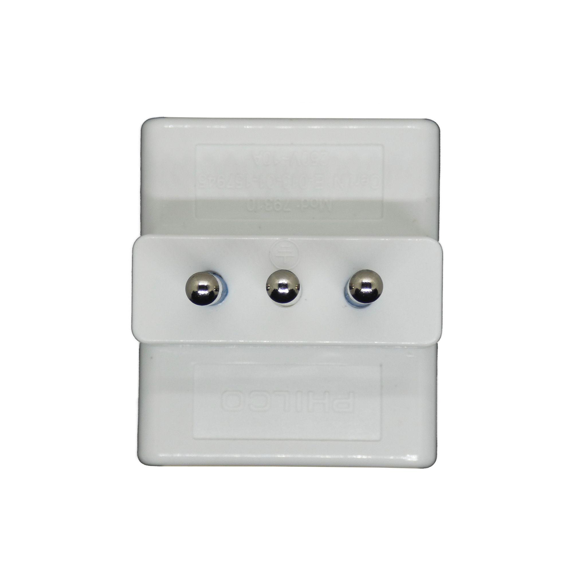 Enchufe triple blanco philco sello sec -3
