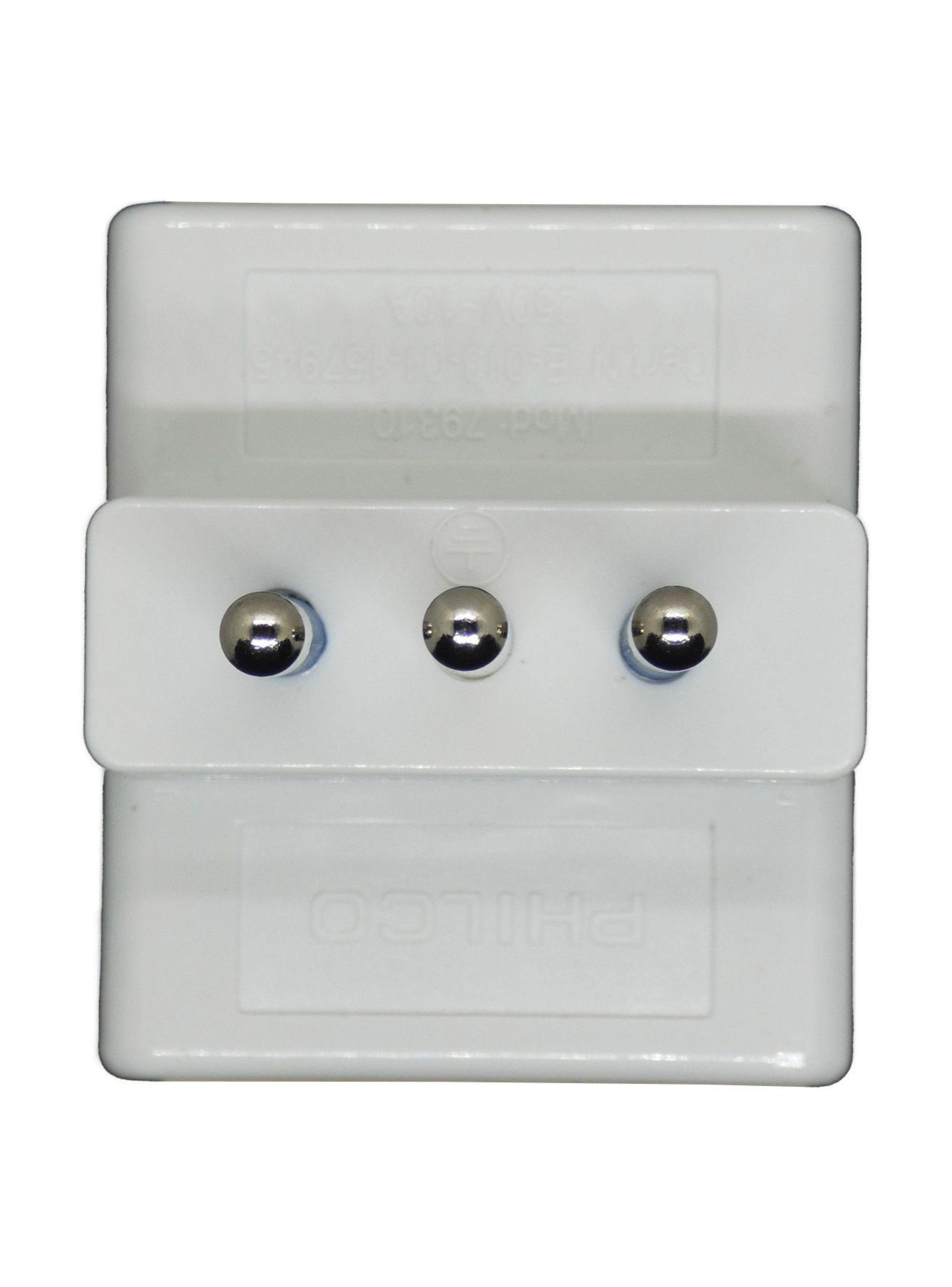 Enchufe triple blanco philco sello sec -3