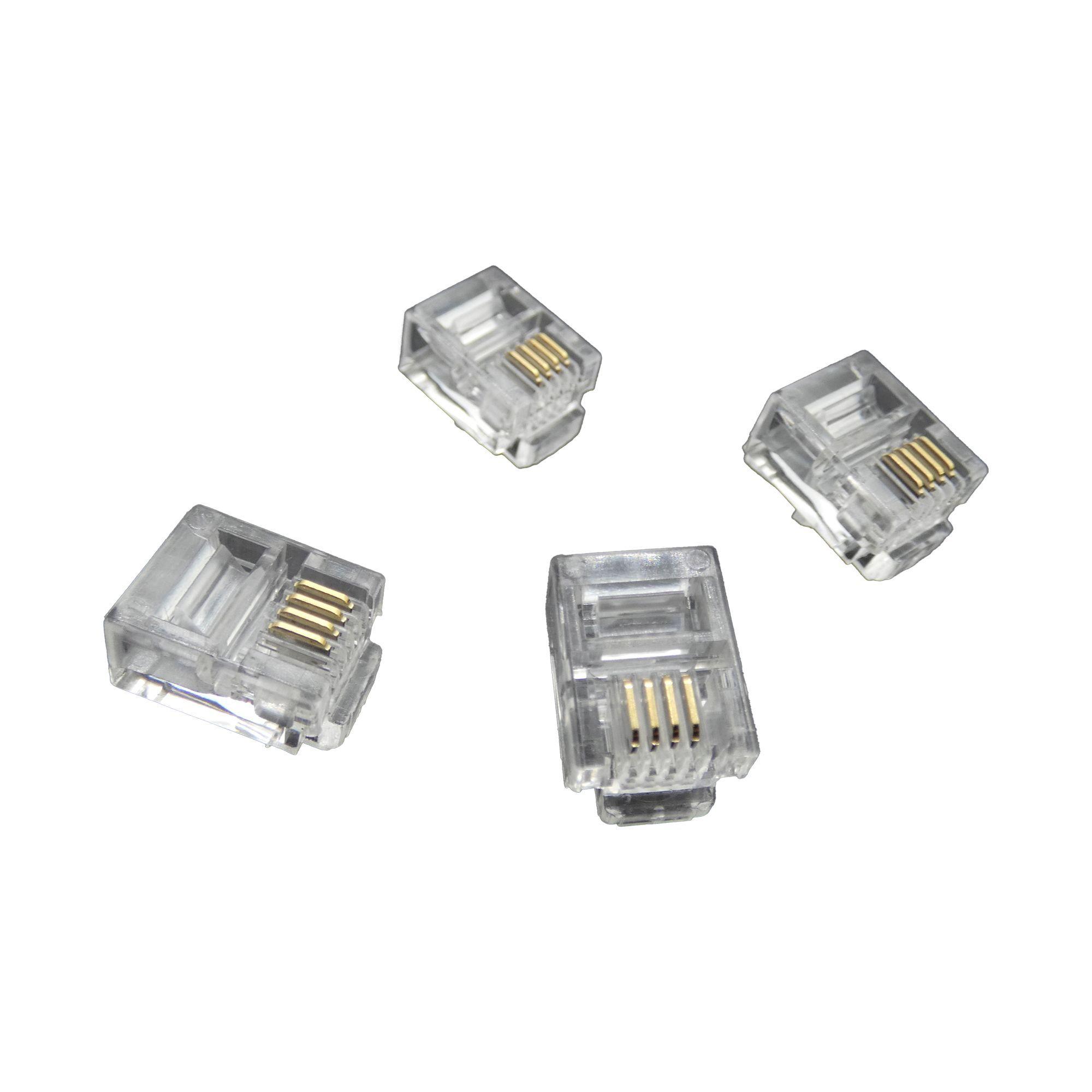 Pack De 4 Conectores Rj11 Macrotel - Telefonía Fija-1