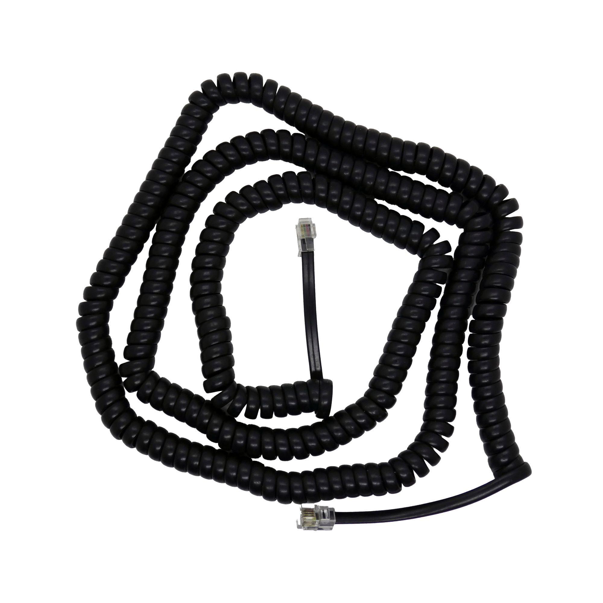 Cable De Teléfono Retráctil Negro T.com, De 7,5 Metros-0