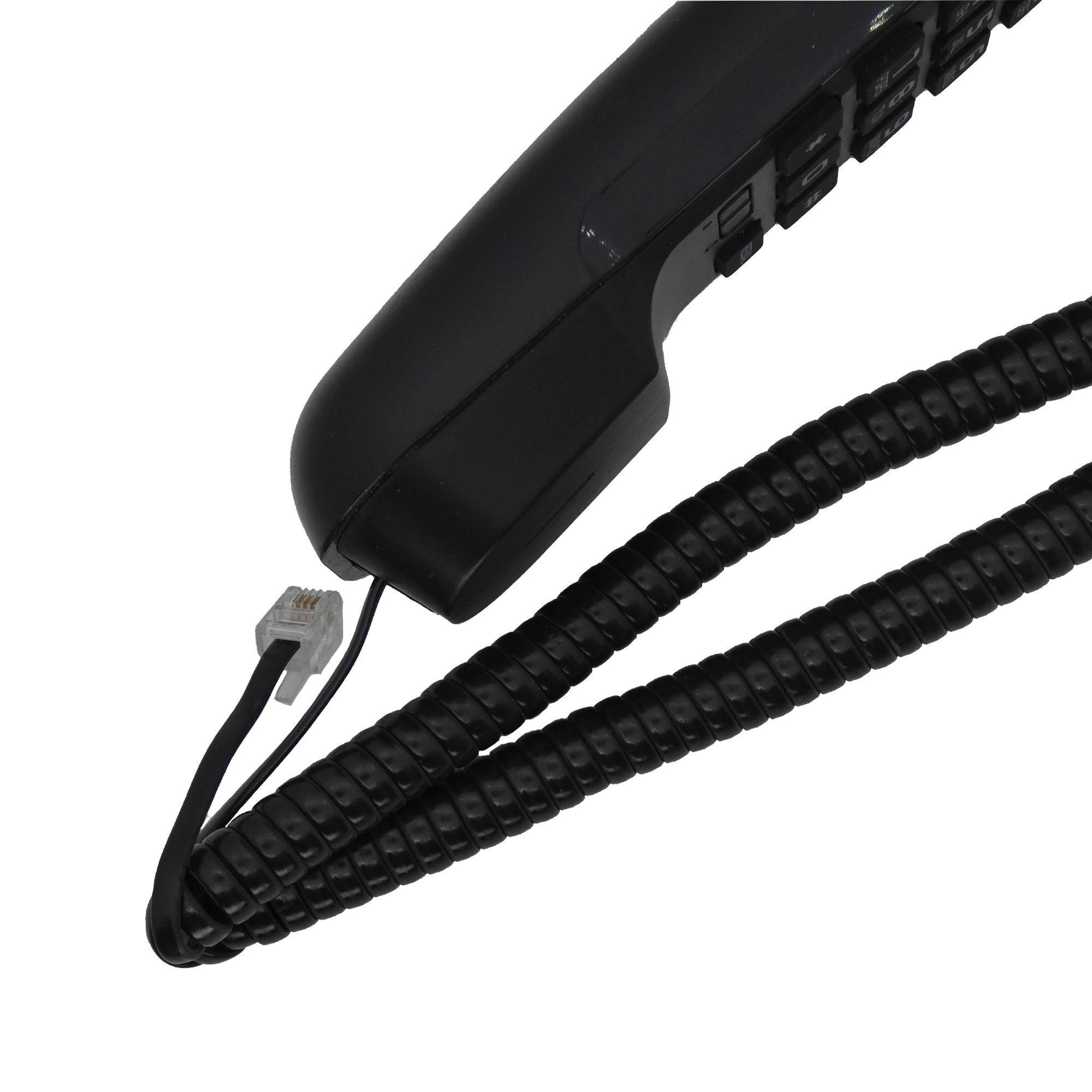 Cable De Teléfono Retráctil Negro De 7,5 Metros-2