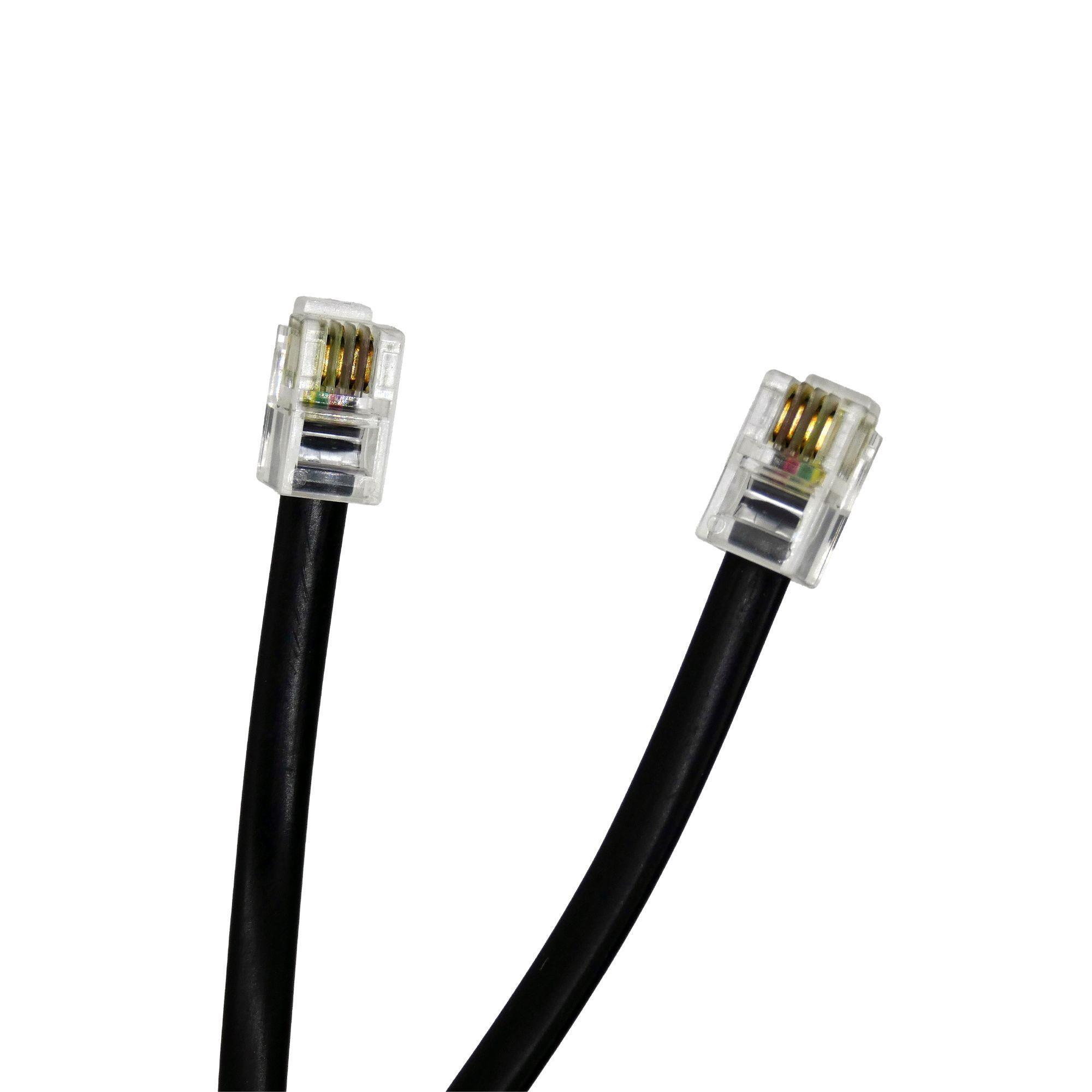 Cable De Teléfono Retráctil Negro De 7,5 Metros-1