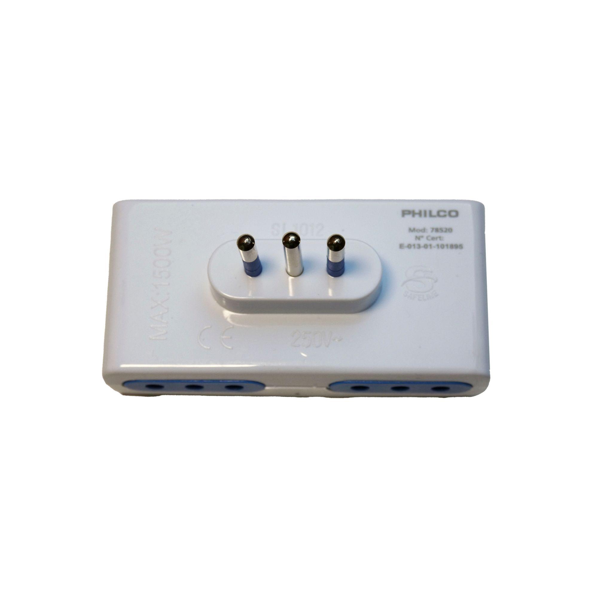 Enchufe Plano 4 Tomas 1500w Philco - Sello Sec-2