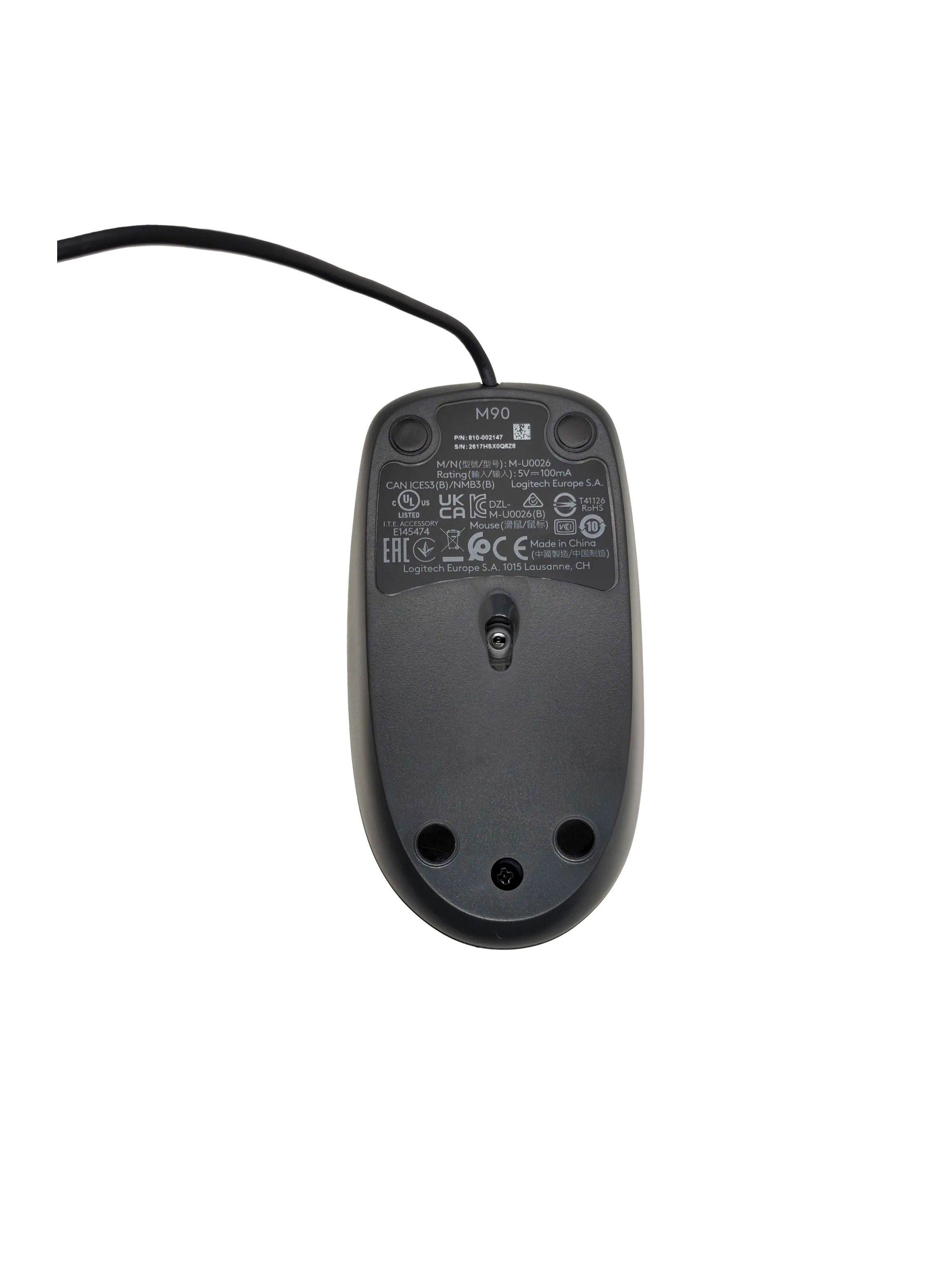 Mouse Logitech USB Negro 1000 DPI Ambidiestro para PC-3