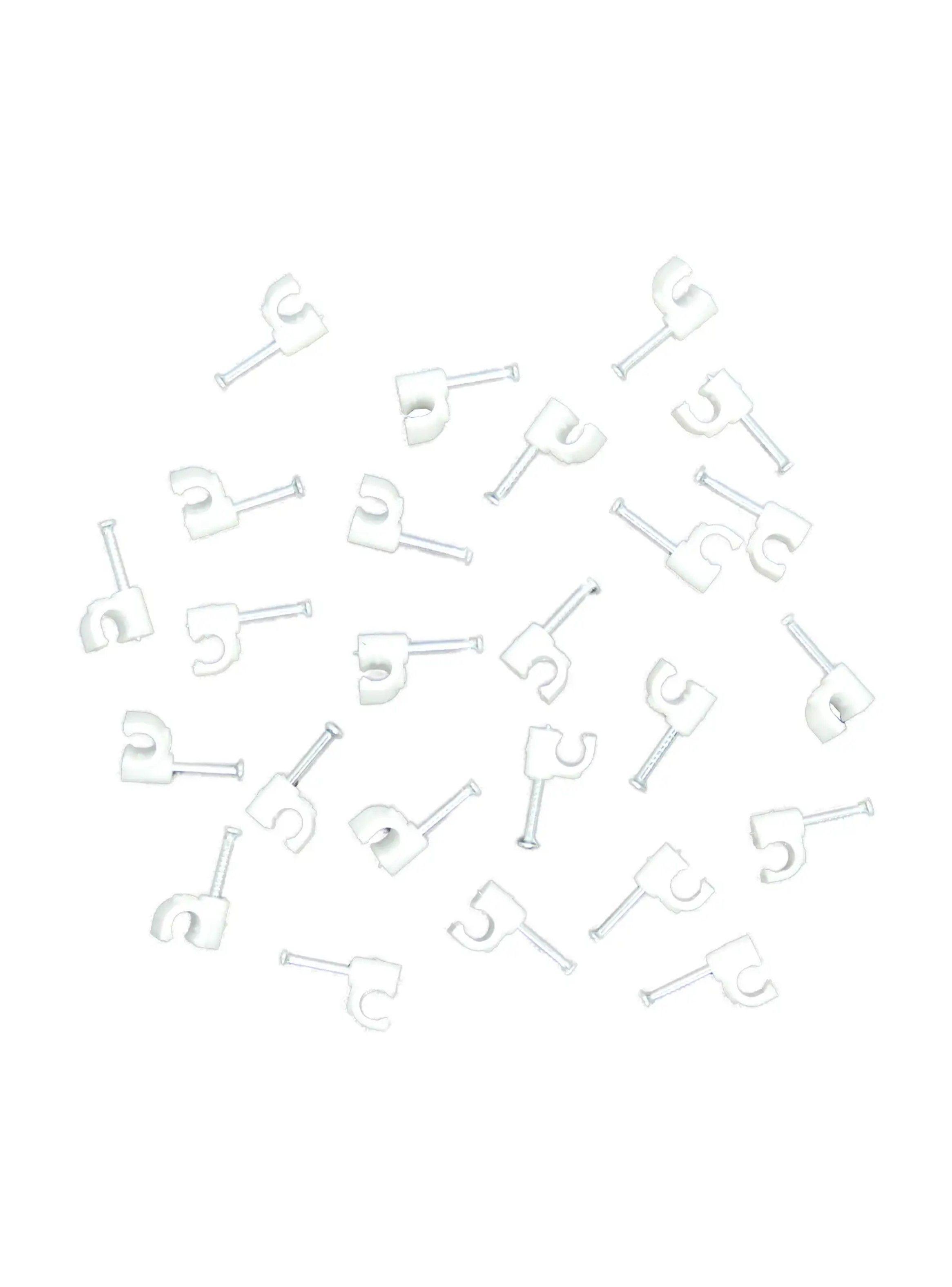 pack de 25 grampas Cable Pin Telefónico Blanca Macrotel-0