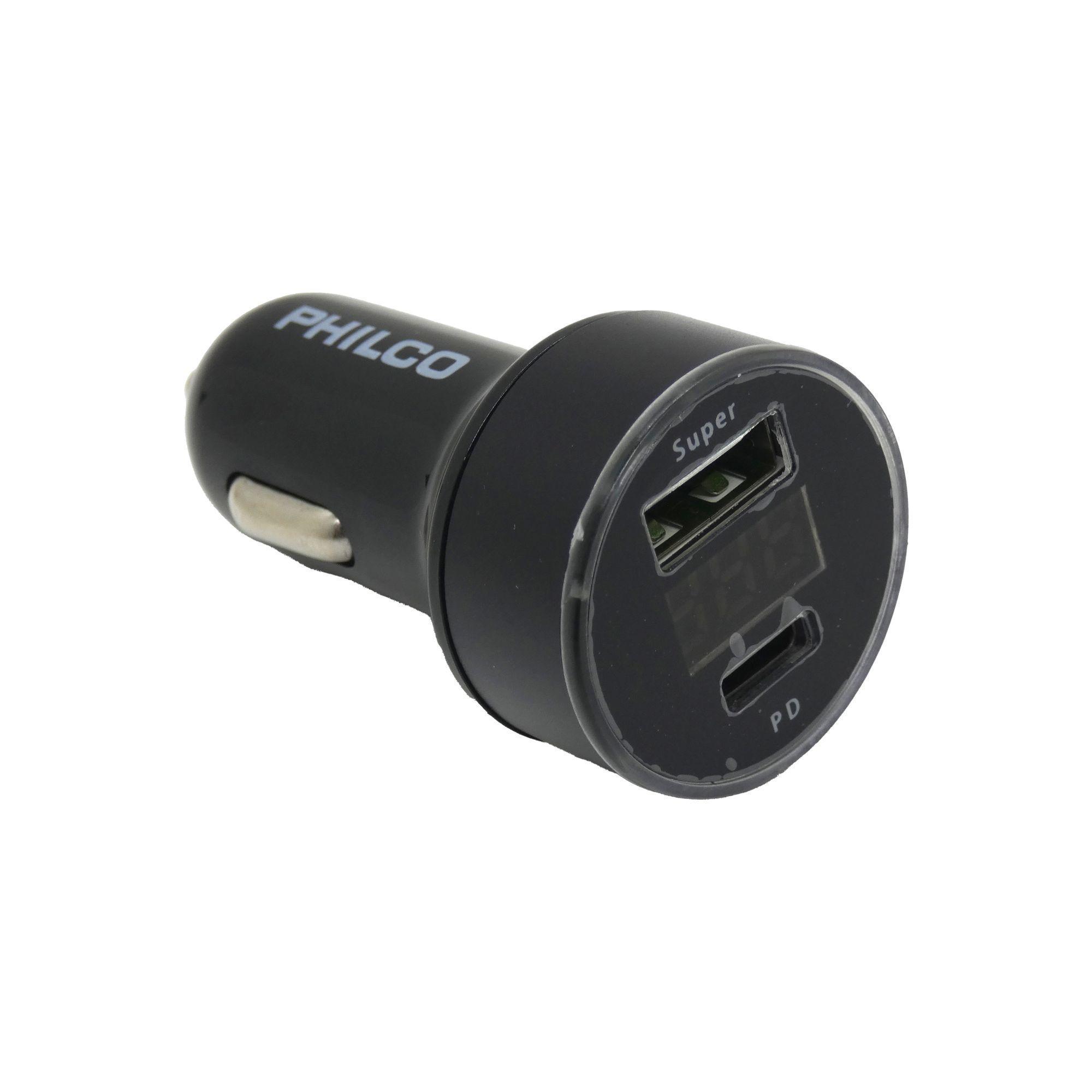 Cargador De Auto Rápido Quick Charger Philco-0