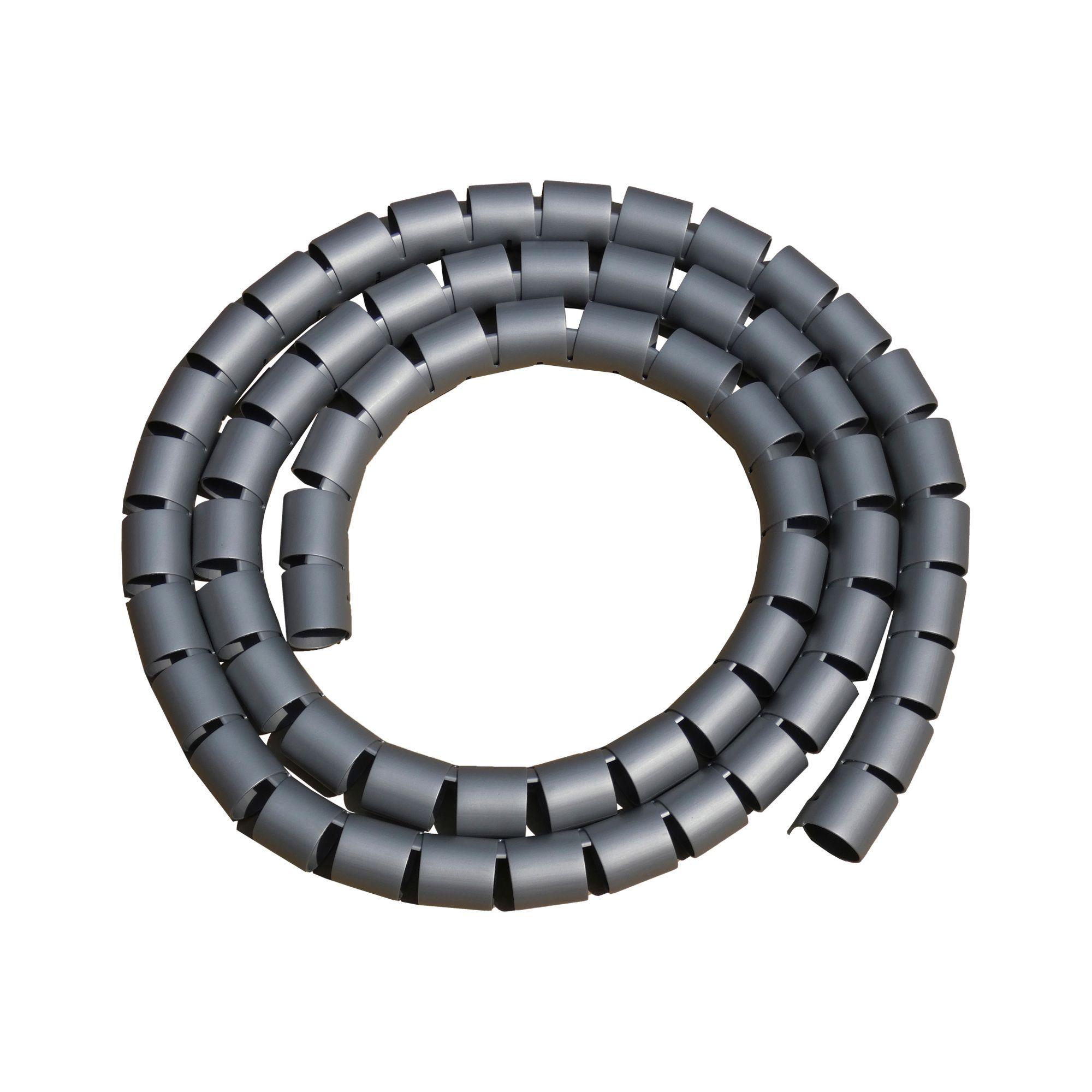 Organizador / Ordena Cable En Espiral gris - 20mm - 1,5 Mts-0
