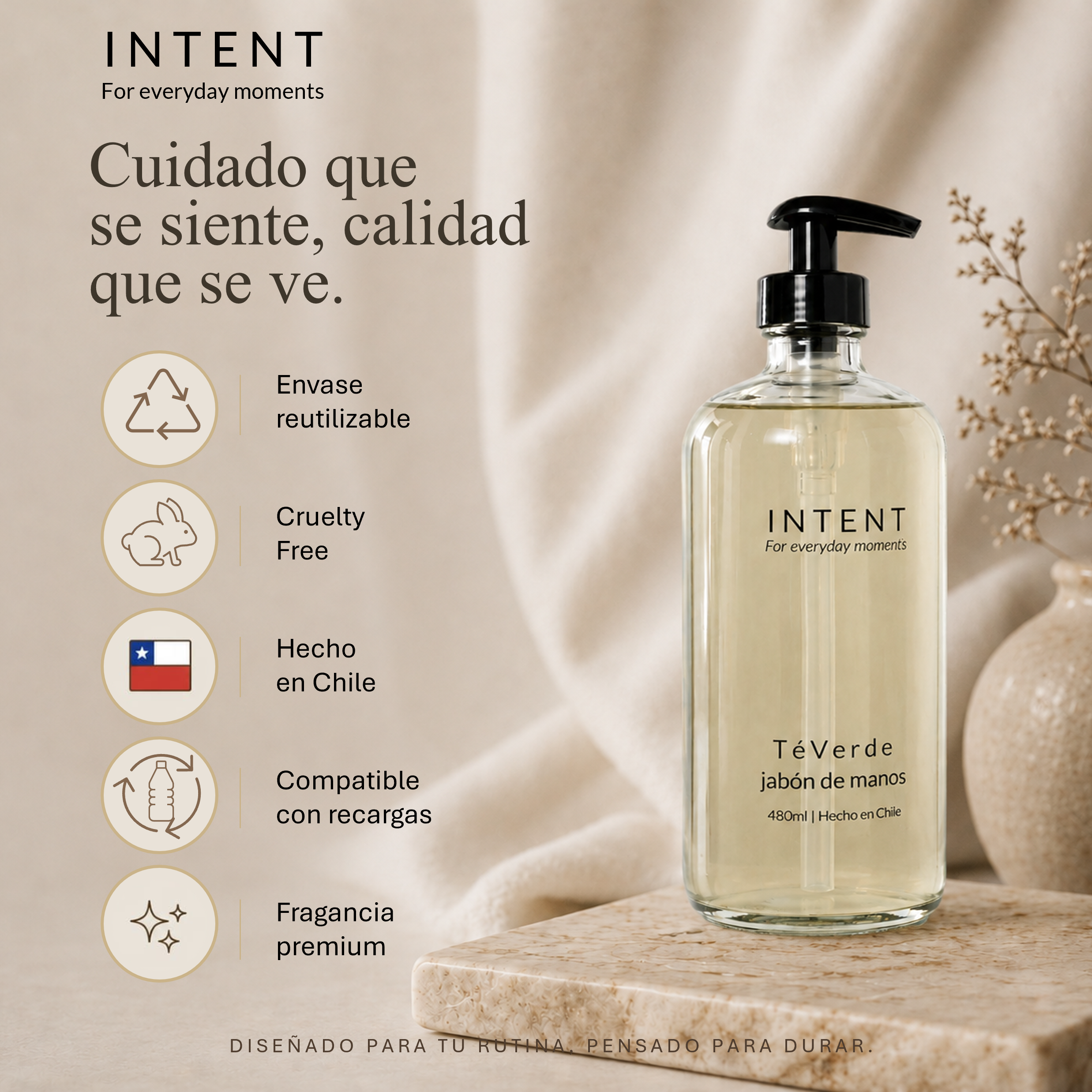 Jabón de Manos Té Verde 480 ml - INTENT-5