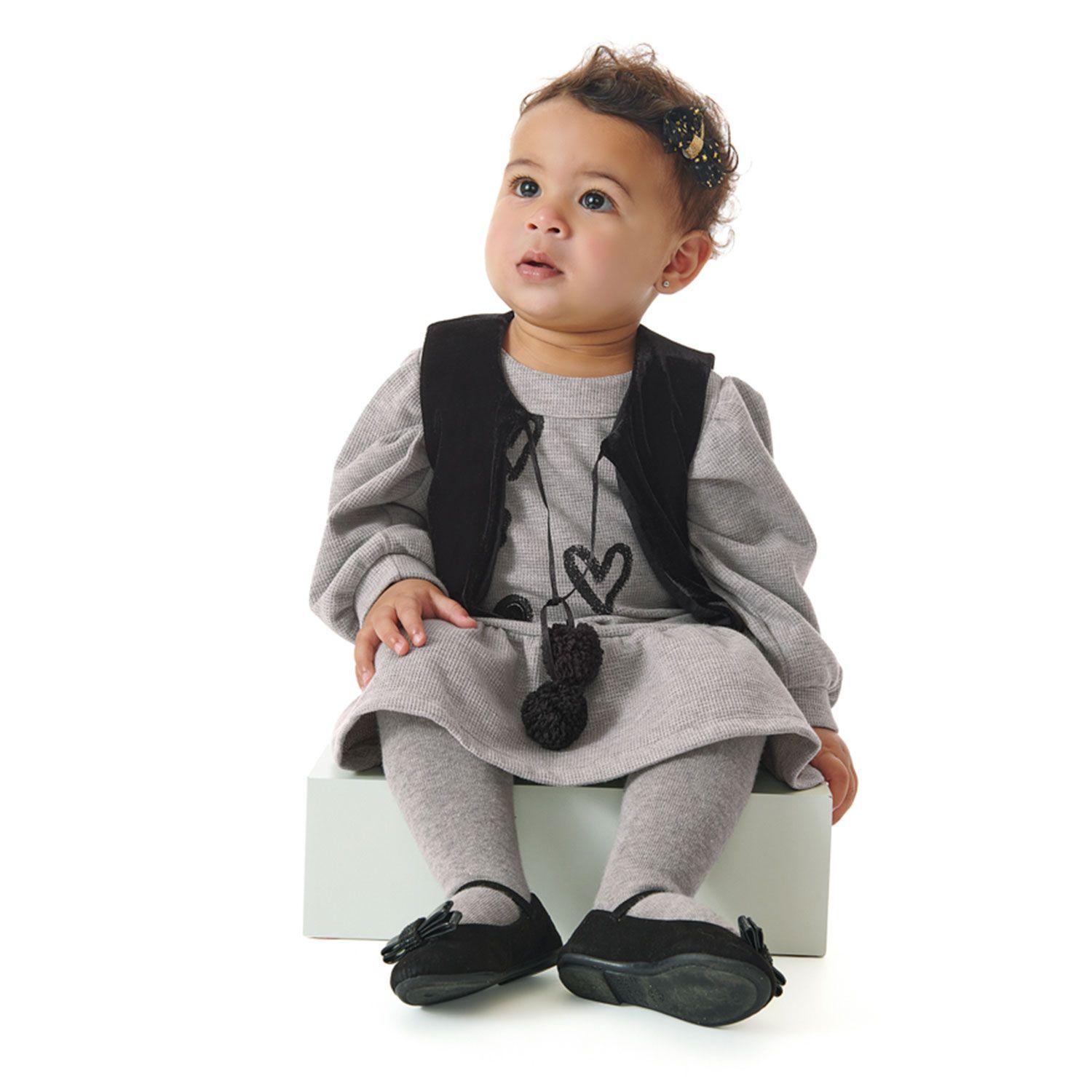 Vestido Corazones y Chalequito Negro Up Baby-0