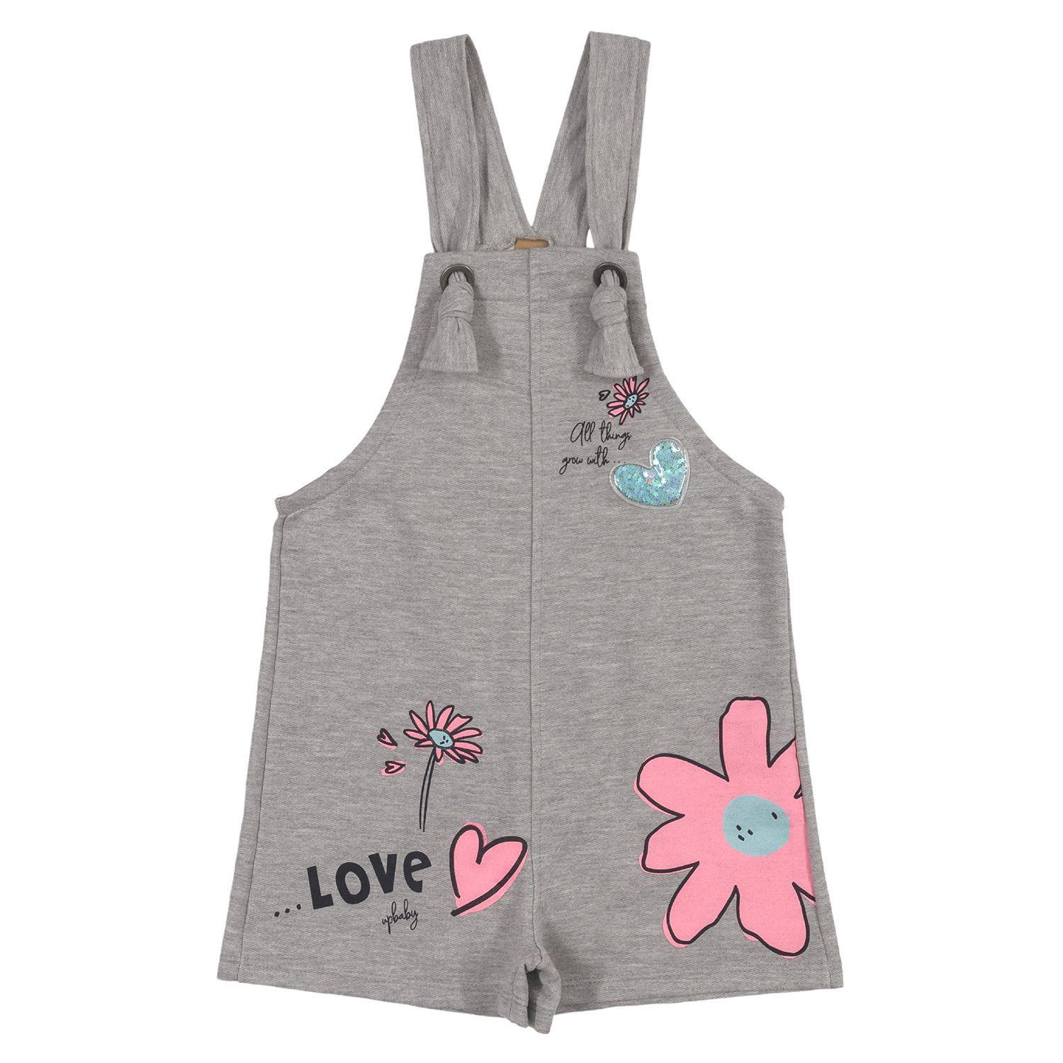 Conjunto Love Enterito y Polera Gris y Rosado Up Baby-2