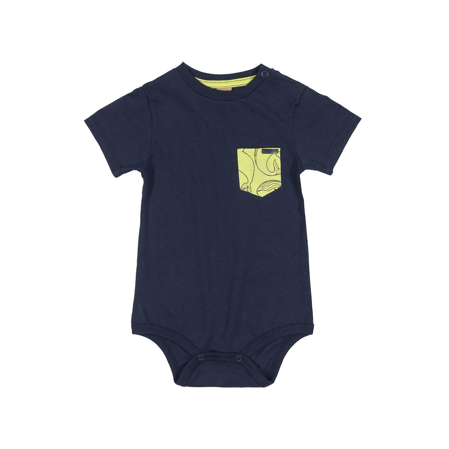 Conjunto Body, Babero y Shorts Azul y Verde Up Baby-1