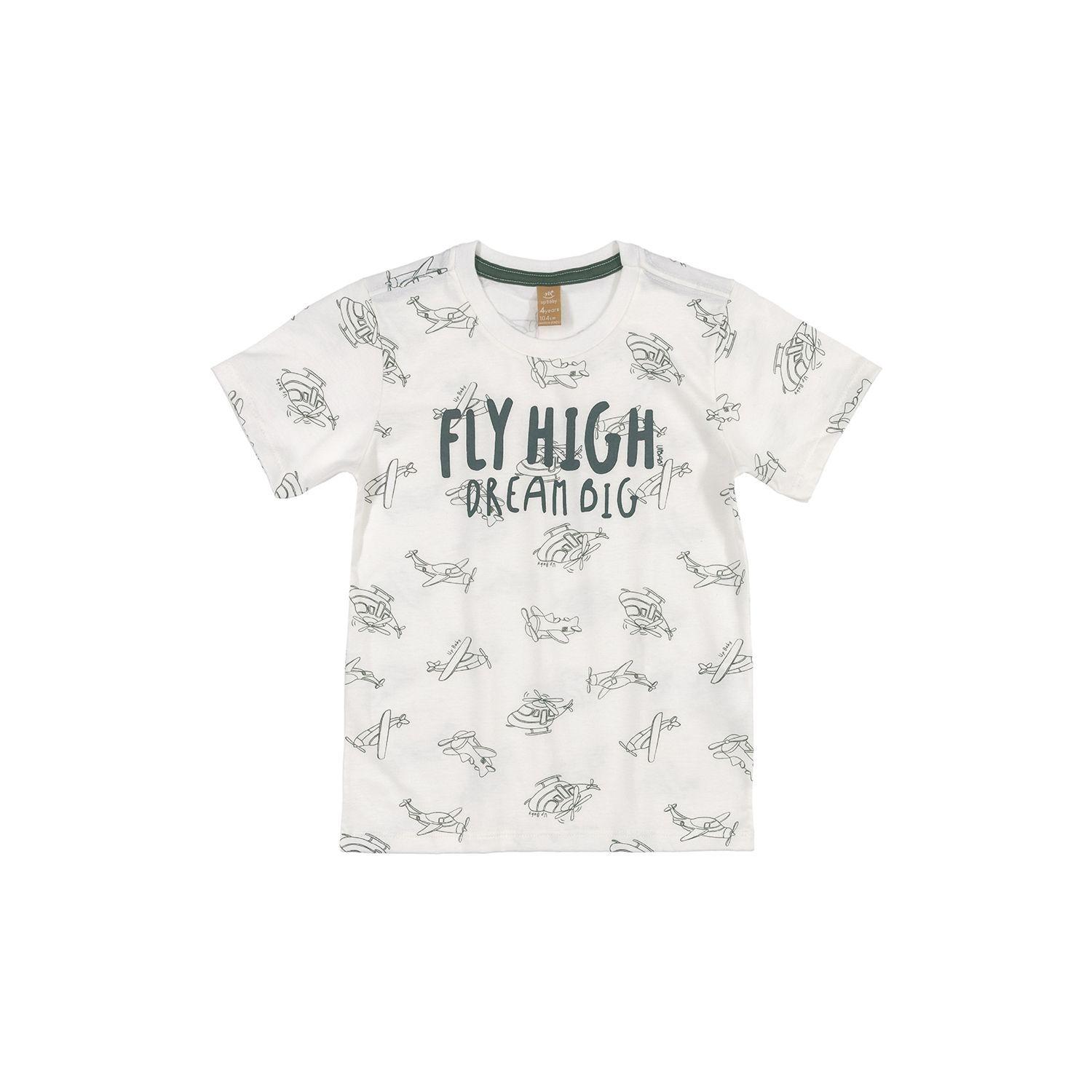 Conjunto Aviones Polera y Shorts Verde y Blanco Up Baby-1