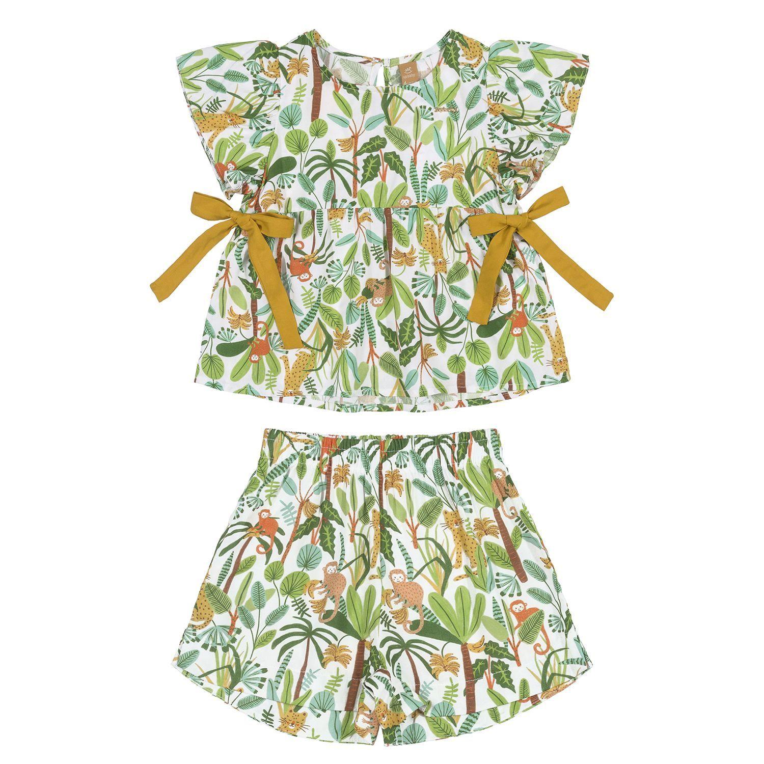 Conjunto Safari Blusa y Shorts Multicolor Verde Up Baby-0