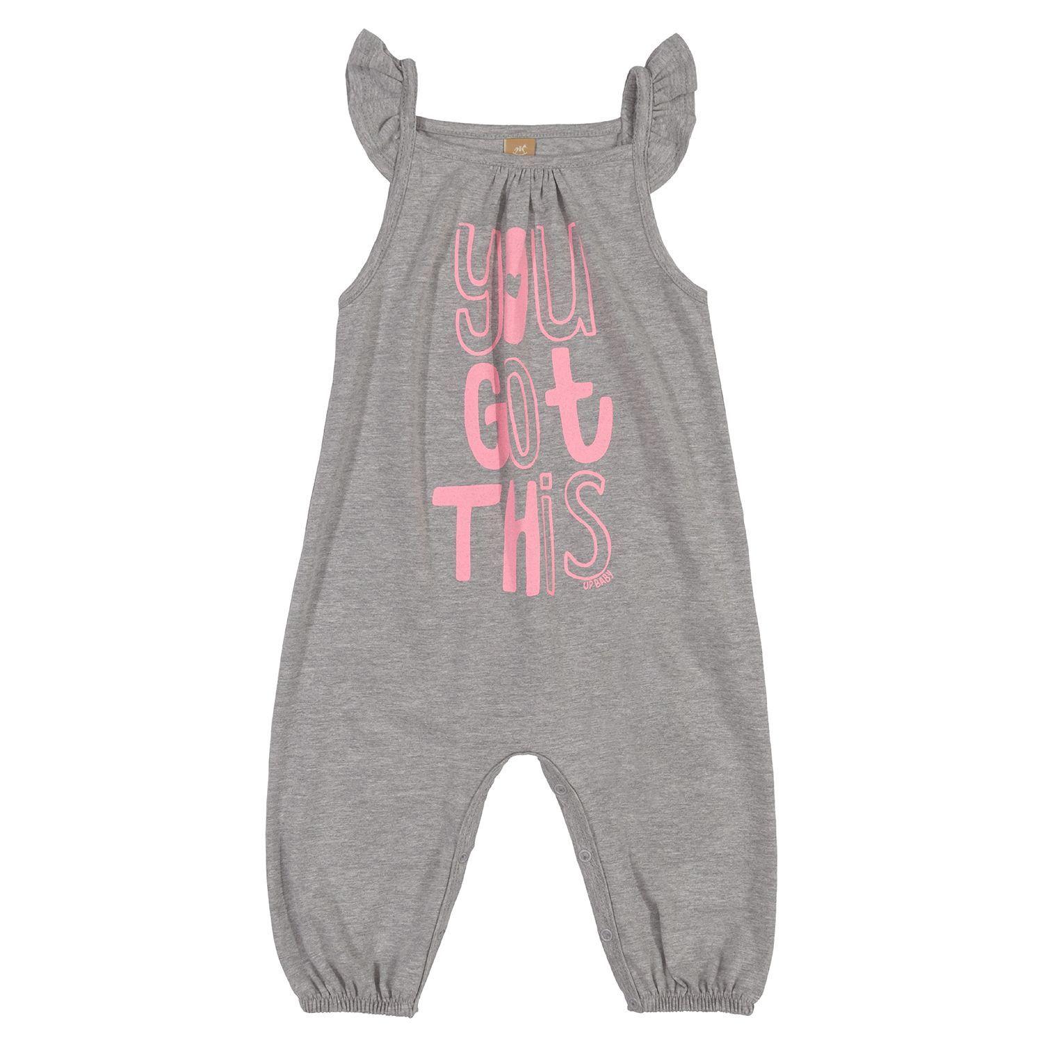 Conjunto Enterito de Punto y Polera Gris y Rosado Up Baby-2