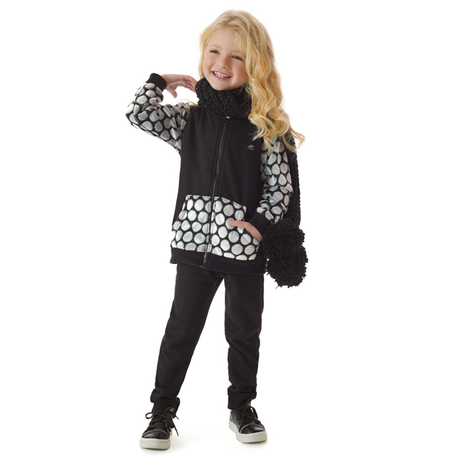 Conjunto Poleron Peludo mas Pantalón Negro Up Baby-0