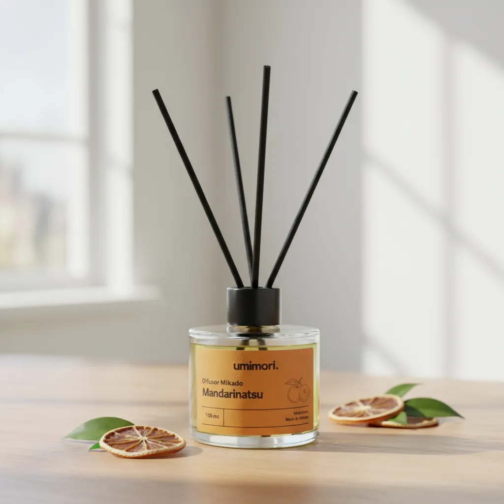 Difusor de Aromas con Varillas Mandarinatsu - Mandarina Tropical 110ml Umimori-3