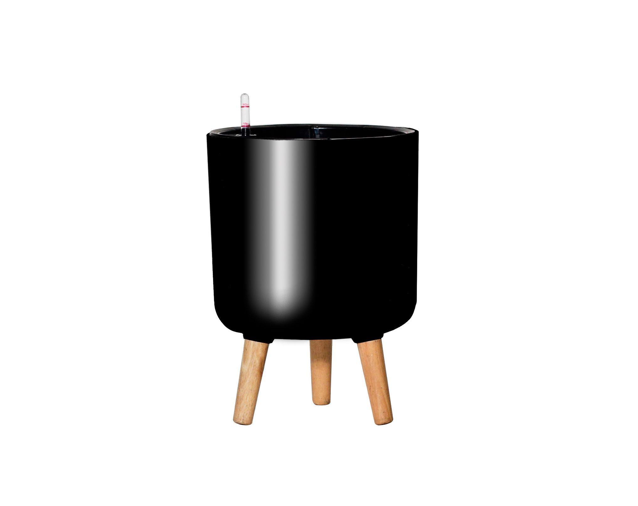 Macetero Autorregante Nórdico 27cm Negro-0