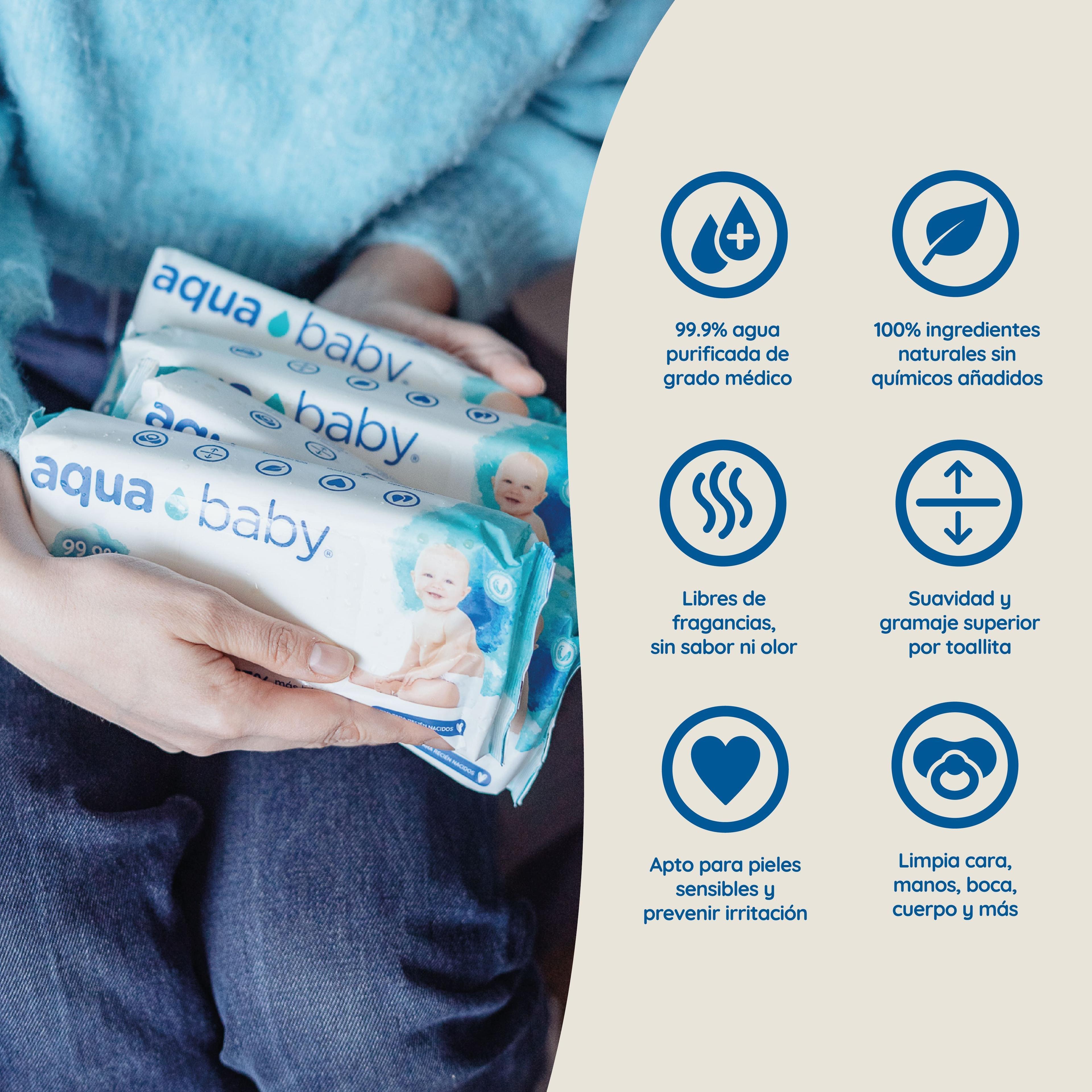 Caja 12 Toallitas Húmedas Aqua Baby 60 Unidades-2