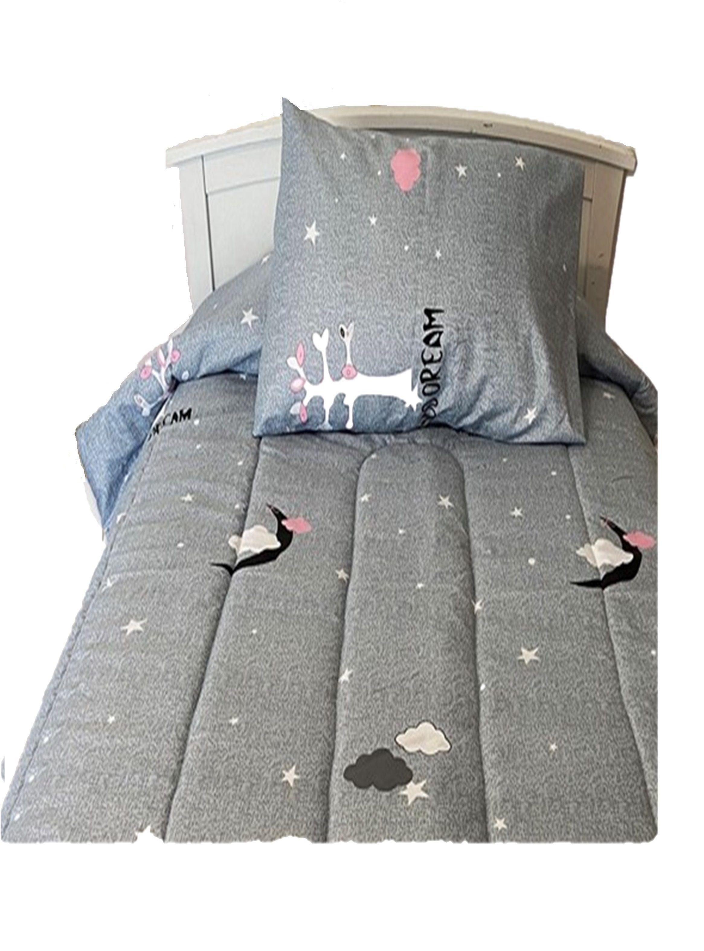 Plumon Infantil 1,5 plazas Nubes con Funda para Almohadas-0