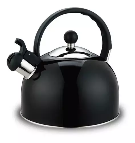 Tetera Acero Inoxidable 3 litros con silbato color Negro-0