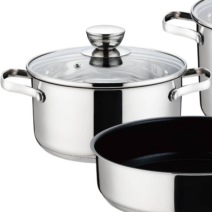 Batería Cocina Antiadherente Angelé Acero Inoxidable 5 Piezas-1
