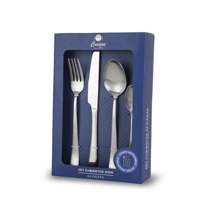 Set de Cubiertos Acero Inoxidable 24 piezas modelo Sion-0