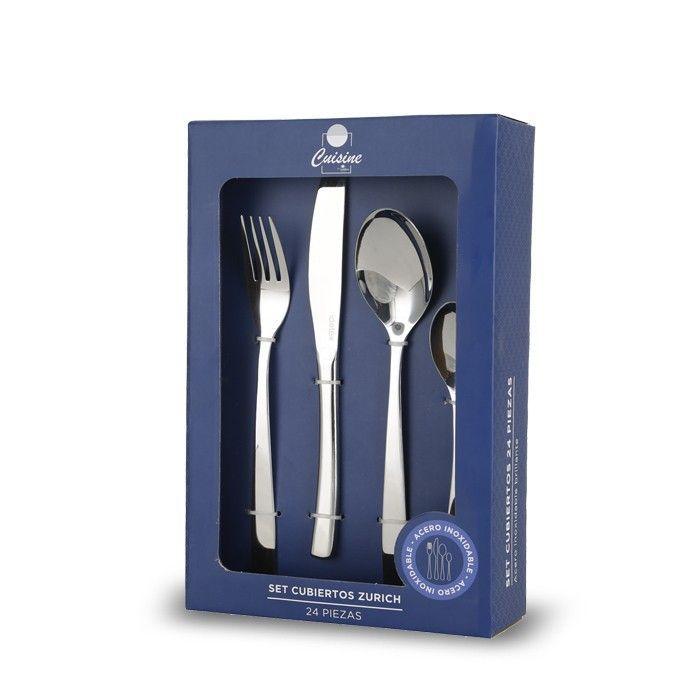 Set de Cubiertos Acero Inoxidable 24 piezas modelo Zurich-0