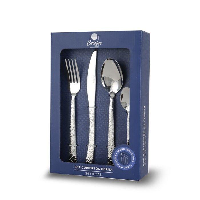 Set de Cubiertos Acero Inoxidable 24 piezas modelo Berna-0
