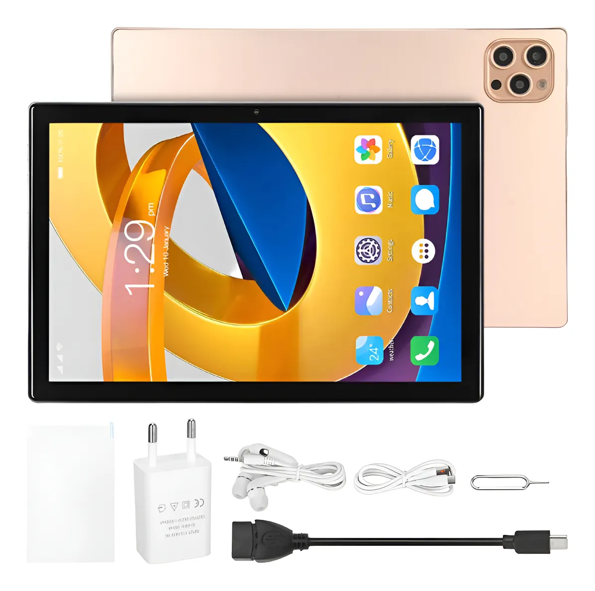 Tablet 10.1 Pulgadas Android 11 Octa Core 6GB RAM + 64GB ROM WiFi - Rose Gold-0