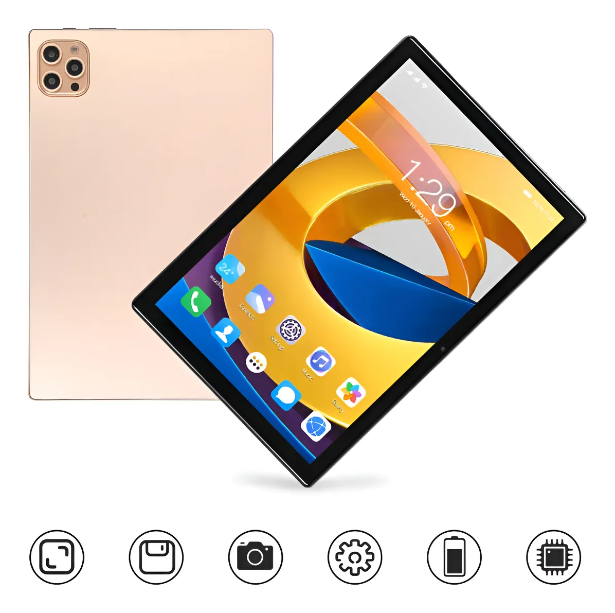 Tablet 10.1 Pulgadas Android 11 Octa Core 6GB RAM + 64GB ROM WiFi - Rose Gold-2
