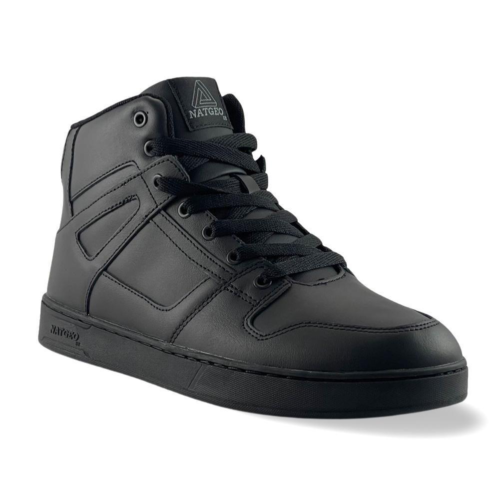 Zapatilla escolar caña alta cuero , calzado colegio -0