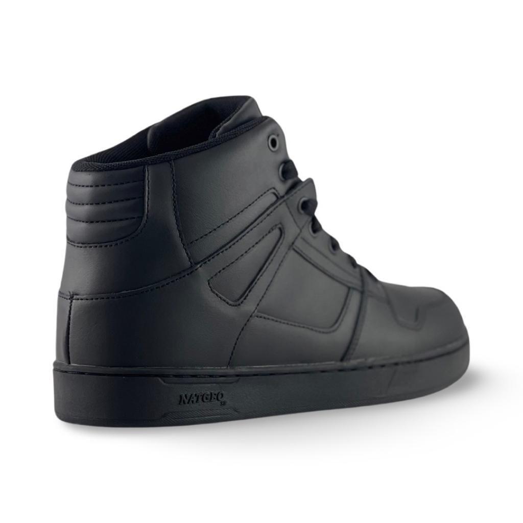 Zapatilla escolar caña alta cuero , calzado colegio -2