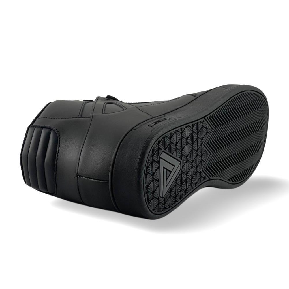 Zapatilla escolar caña alta cuero , calzado colegio -4