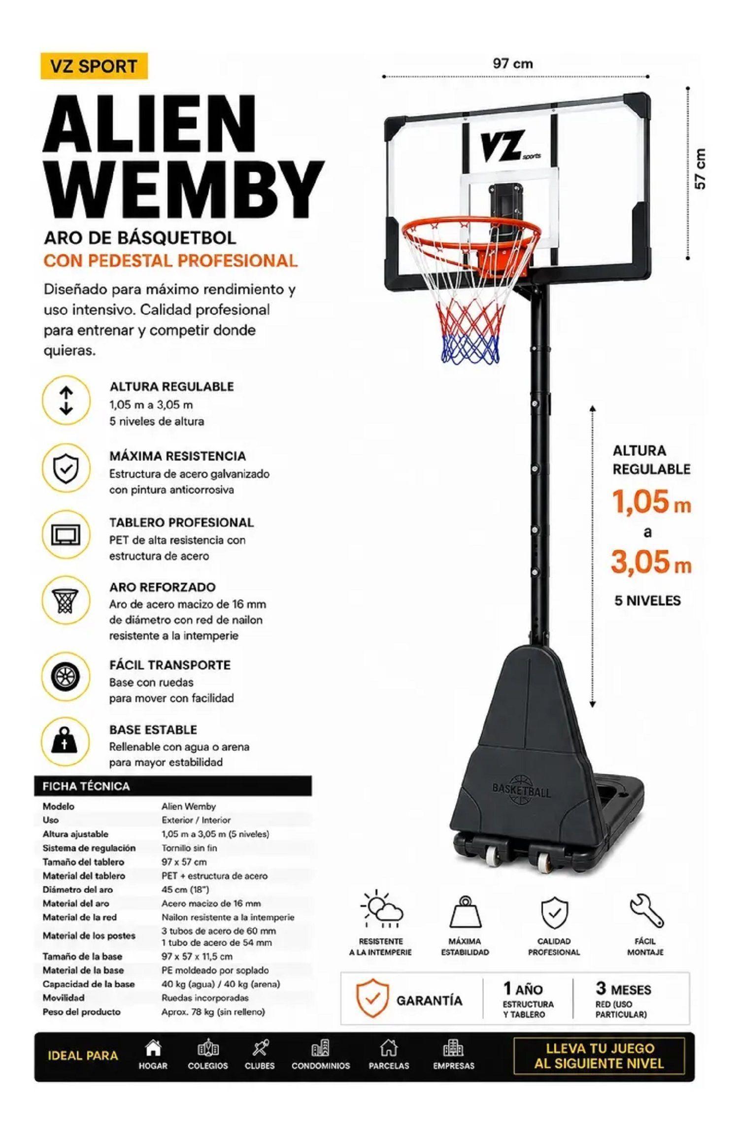 Aro De Basquetbol Alien Wemby  Altura Regulable-1