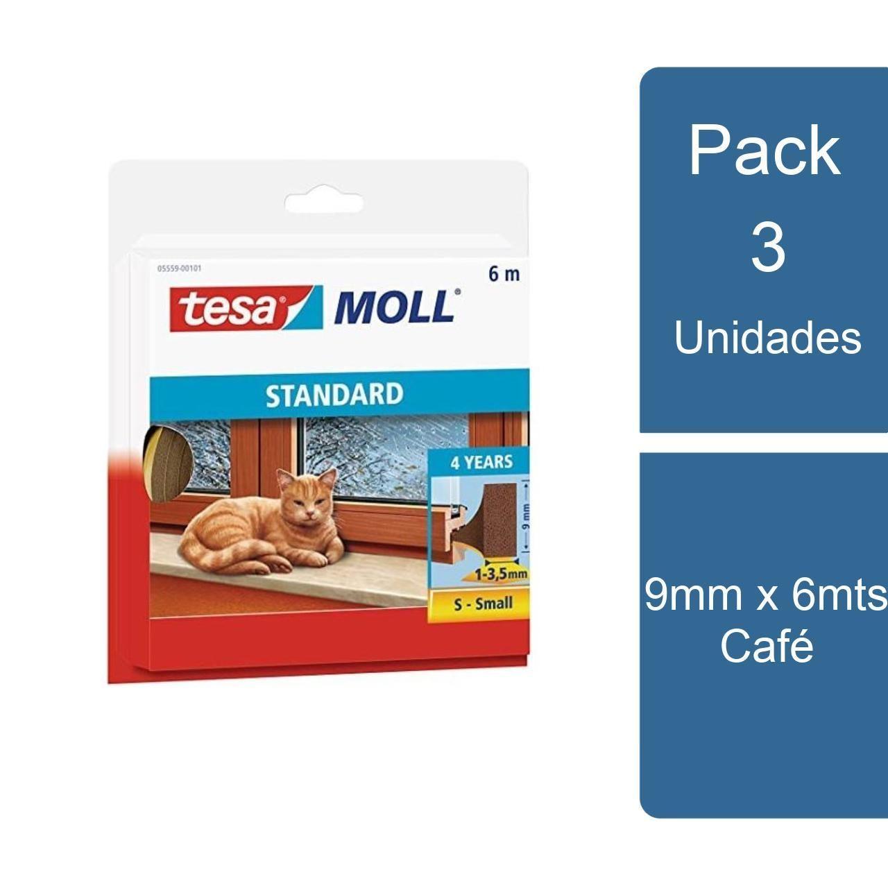 Pack 3 Tesamoll Tubular Estandar 9mm x 6mts Café tesa-0