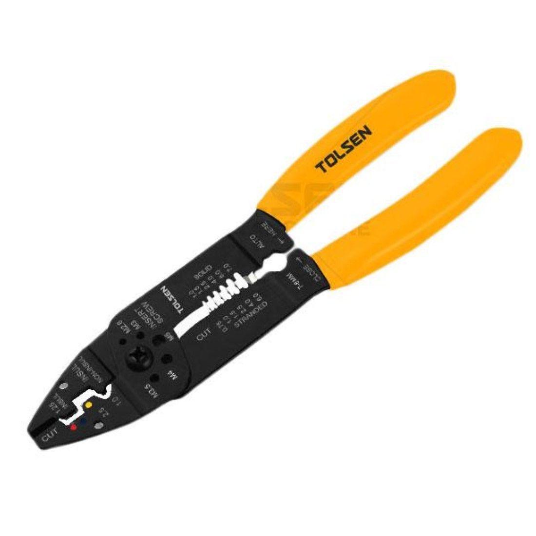 Alicate Pelacables Y Aprieta Terminales 215mm/8.5  Tolsen-0