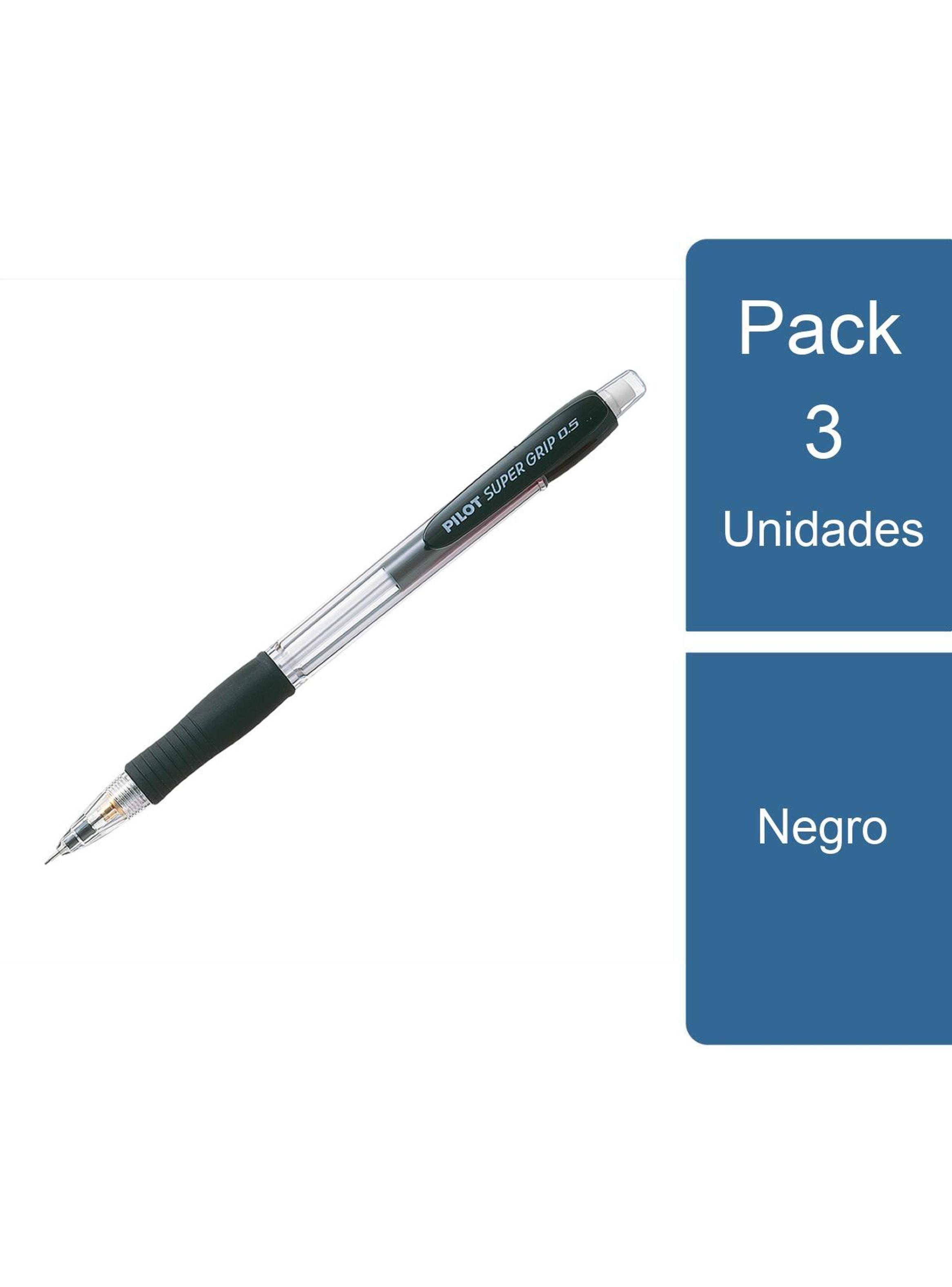 Pack 3 Portaminas SUPER GRIP 0.5 Negro Pilot-0