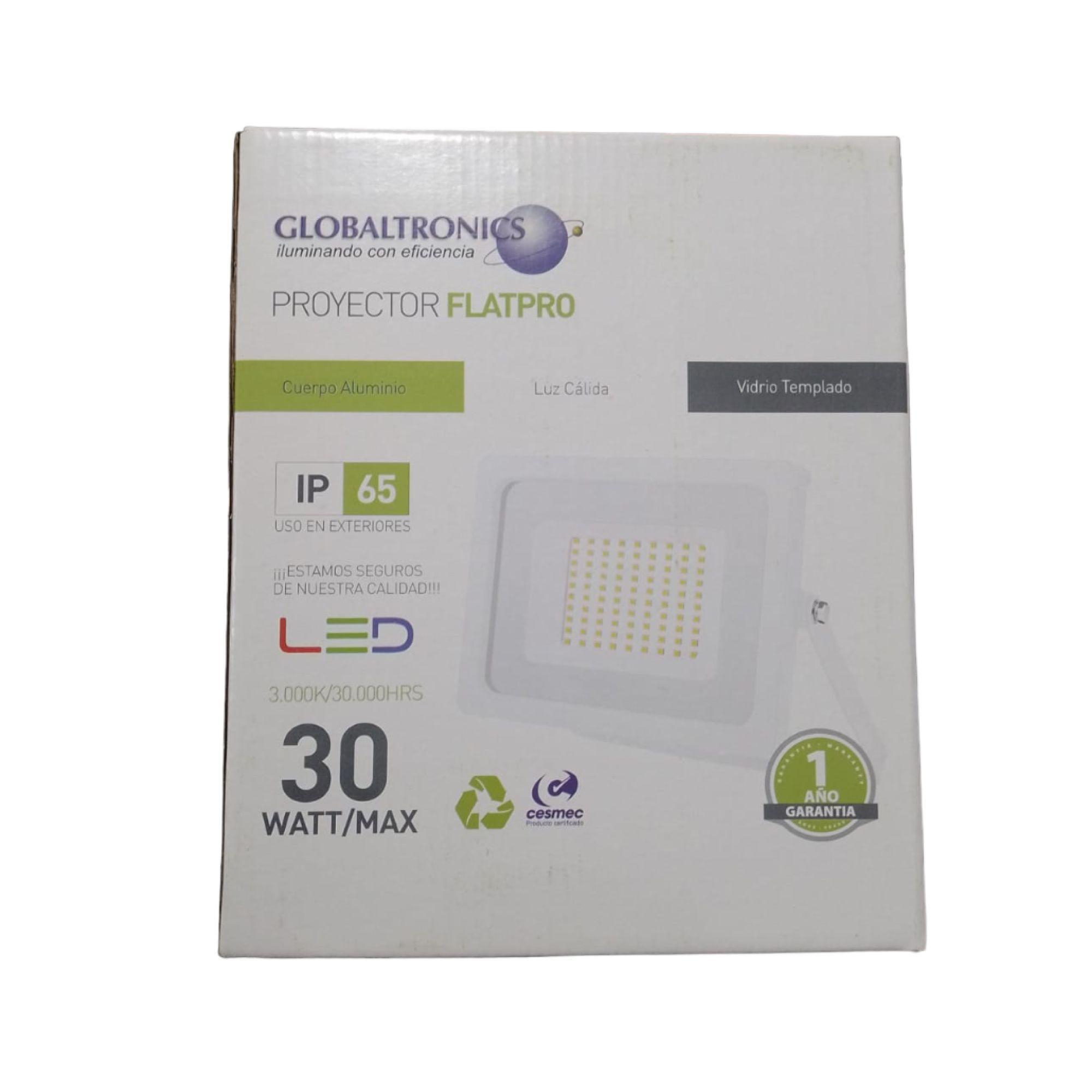 Foco Proyector Luz Calida 3000K Marco Blanco 30W - Globaltronics-1