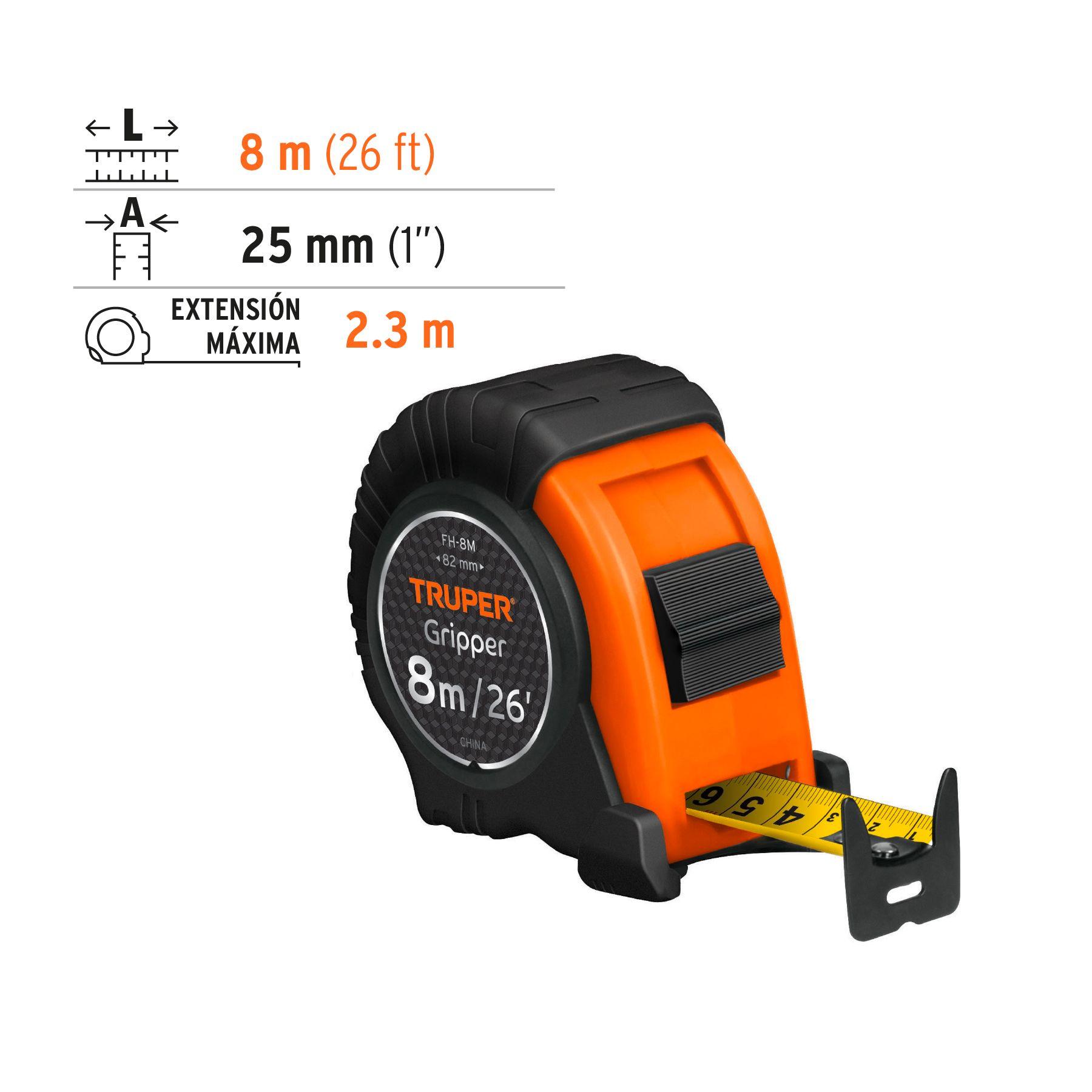Huincha de medir contra impacto 8mts - Truper-2
